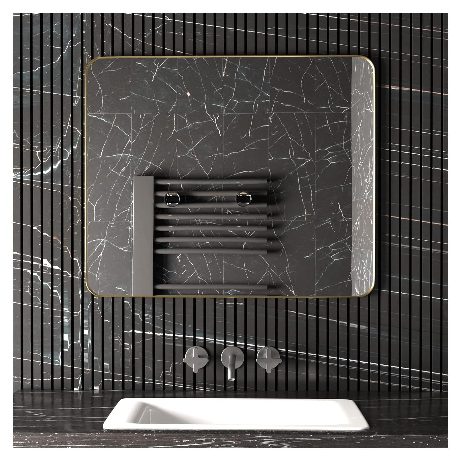 Espejo de Baño Rectangular SNUGACE 50.8x71.1 cm Dorado