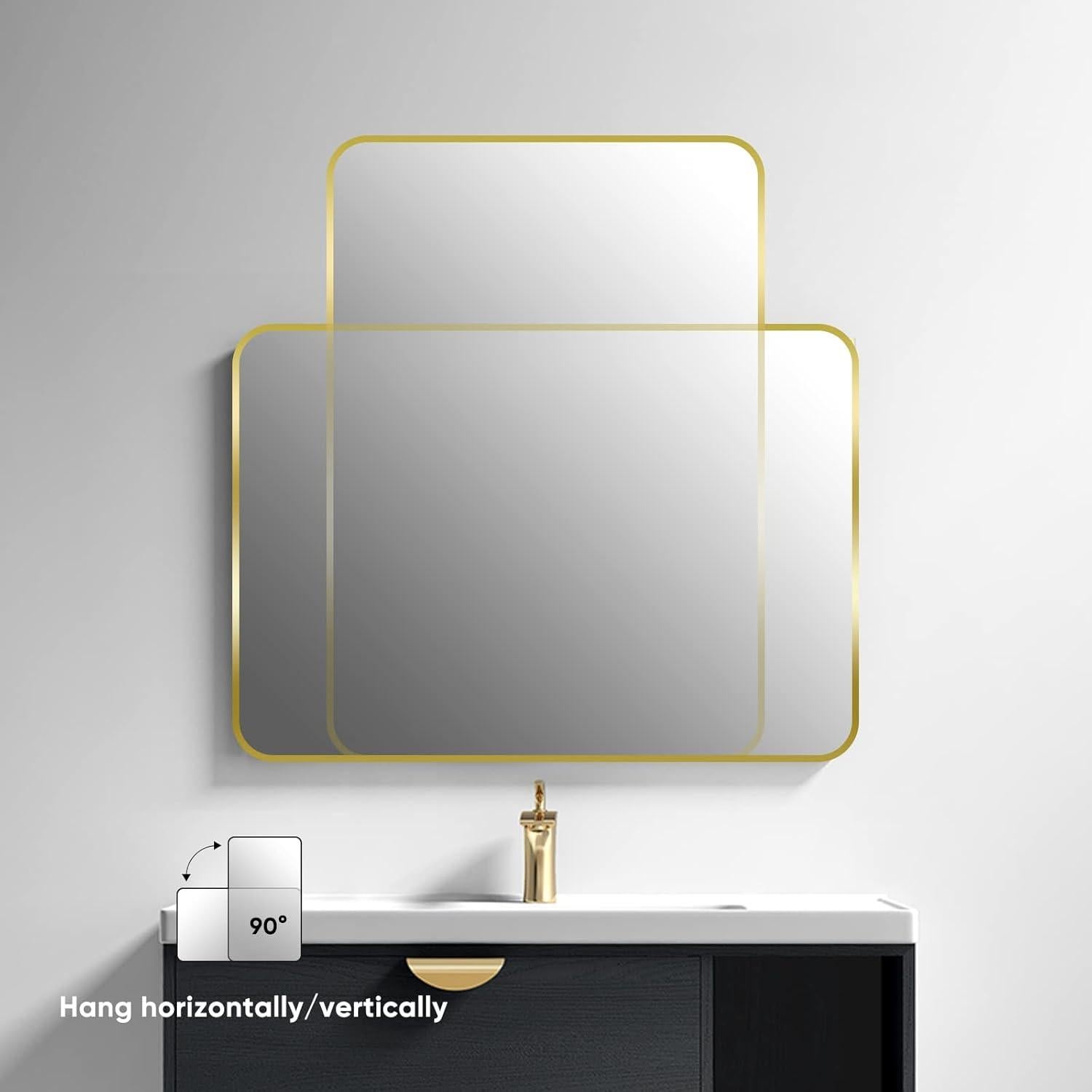 Espejo de Baño Rectangular SNUGACE 50.8x71.1 cm Dorado