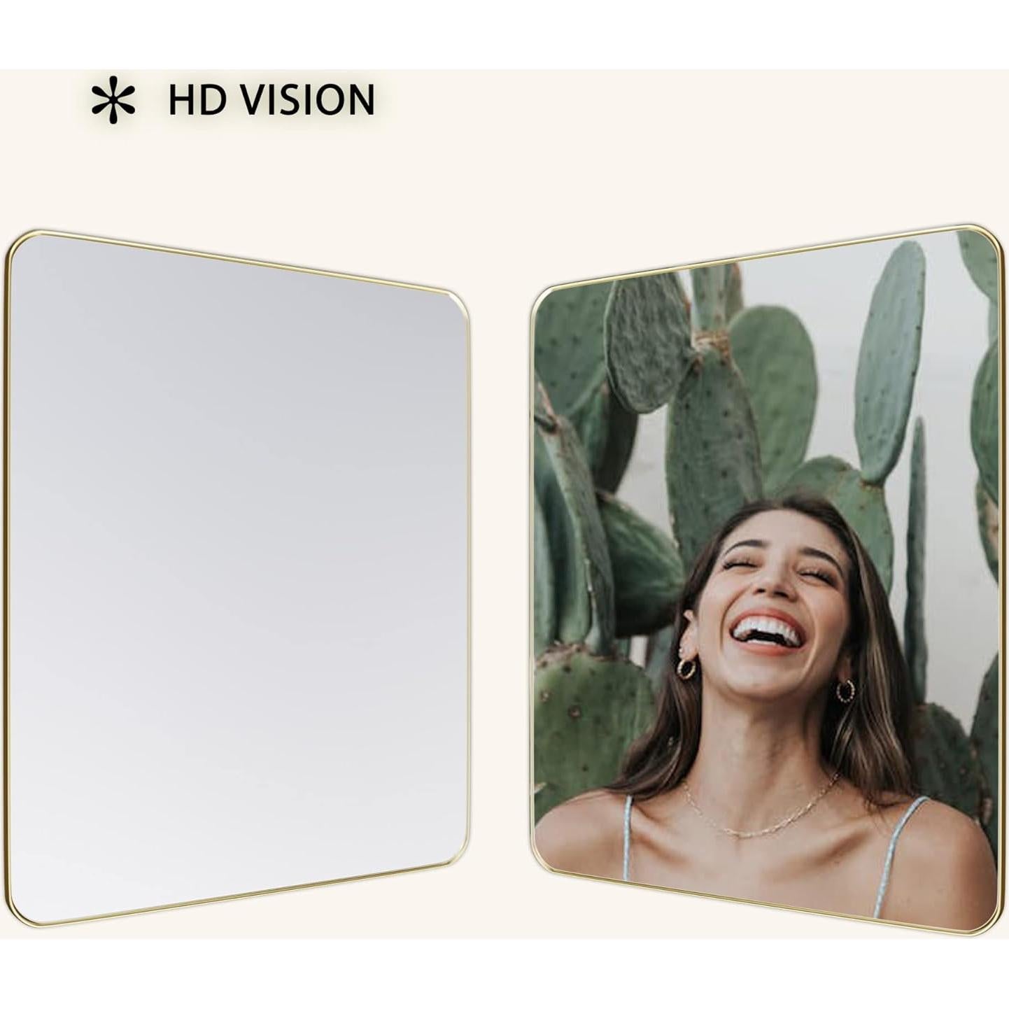 Espejo de Baño Rectangular SNUGACE 50.8x71.1 cm Dorado