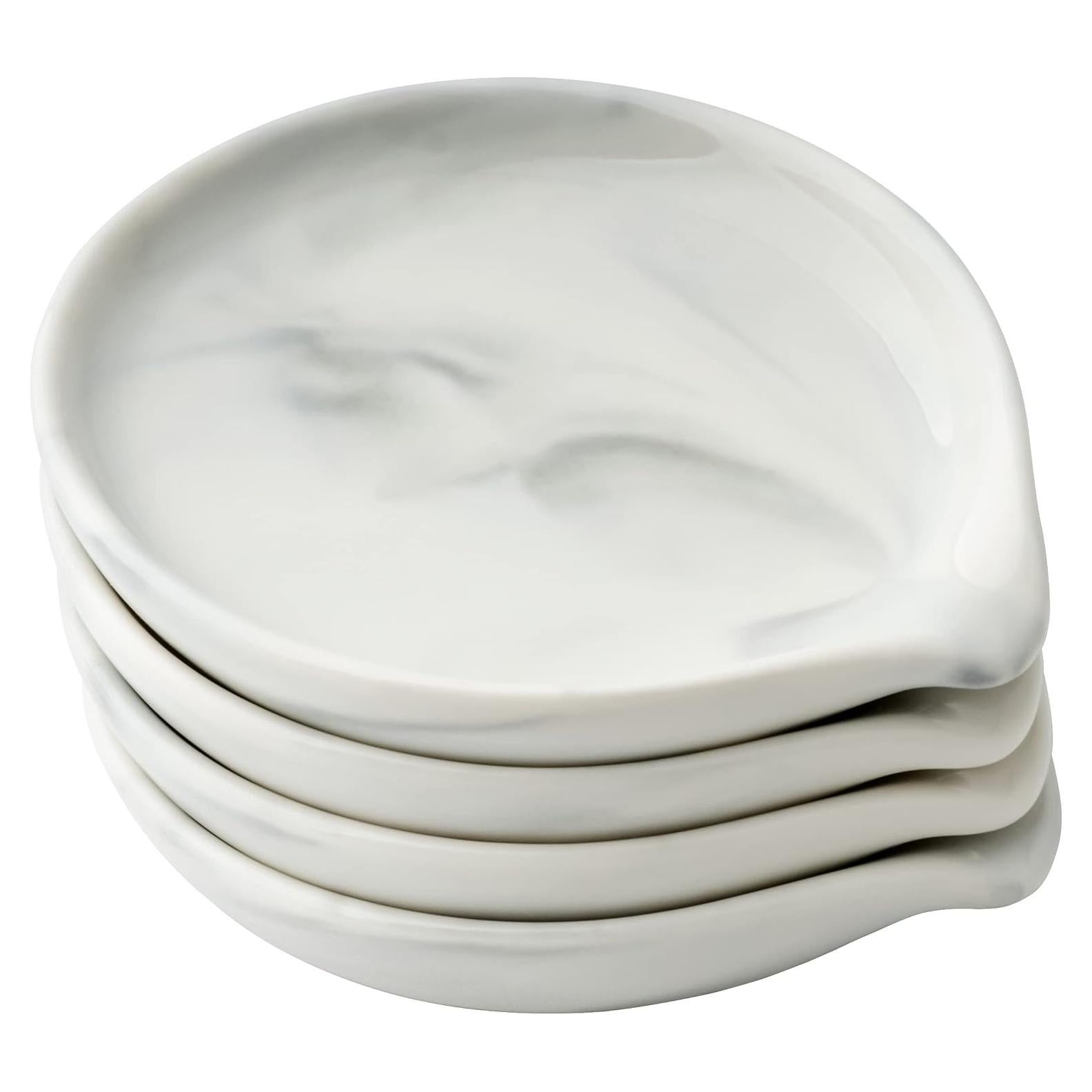 Soporte para Cucharas Cerámica Roeveca 8.9 cm Mármol Blanco