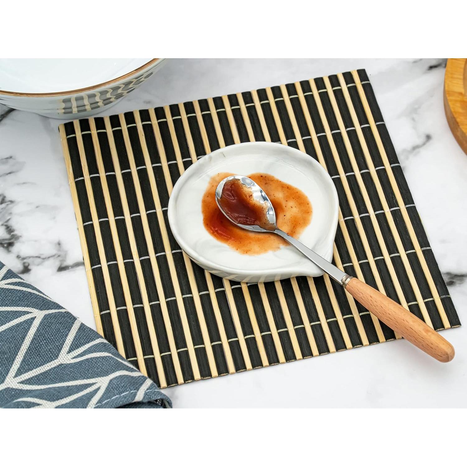 Soporte para Cucharas Cerámica Roeveca 8.9 cm Mármol Blanco