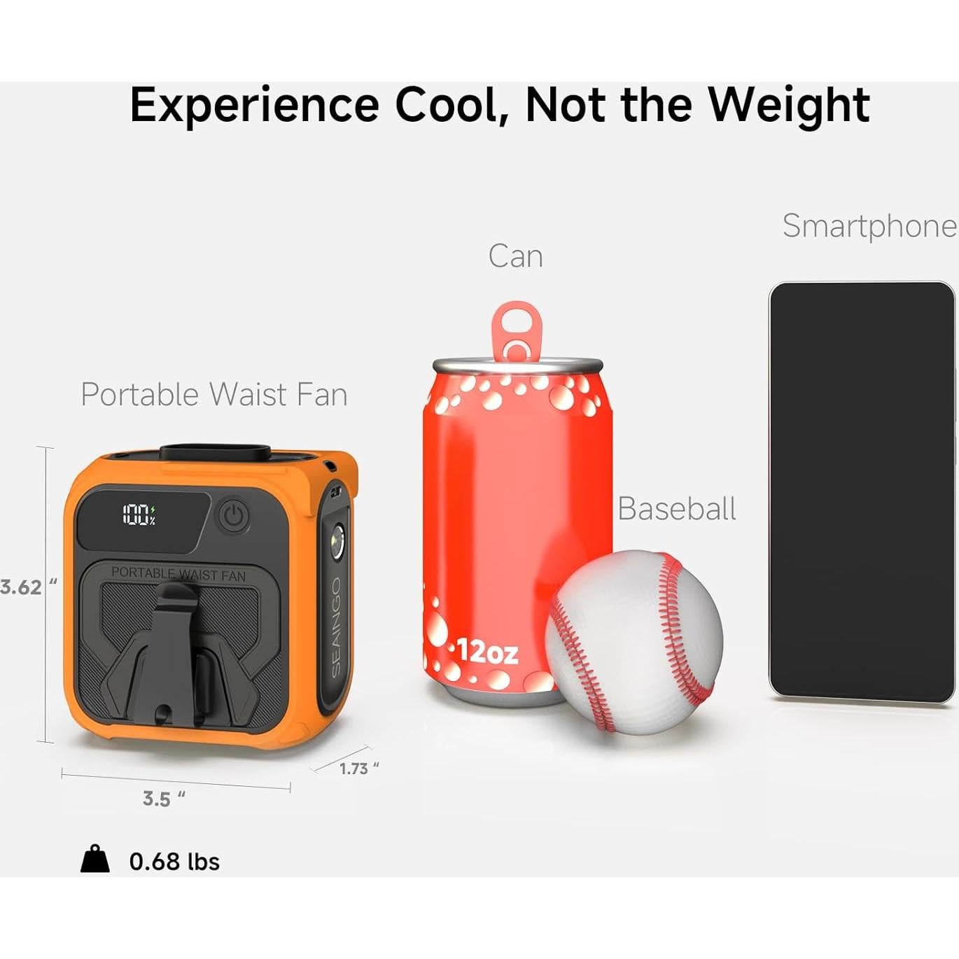 Ventilador Portátil SEAINGO Z13 Recargable 10000mAh 5 Velocidades