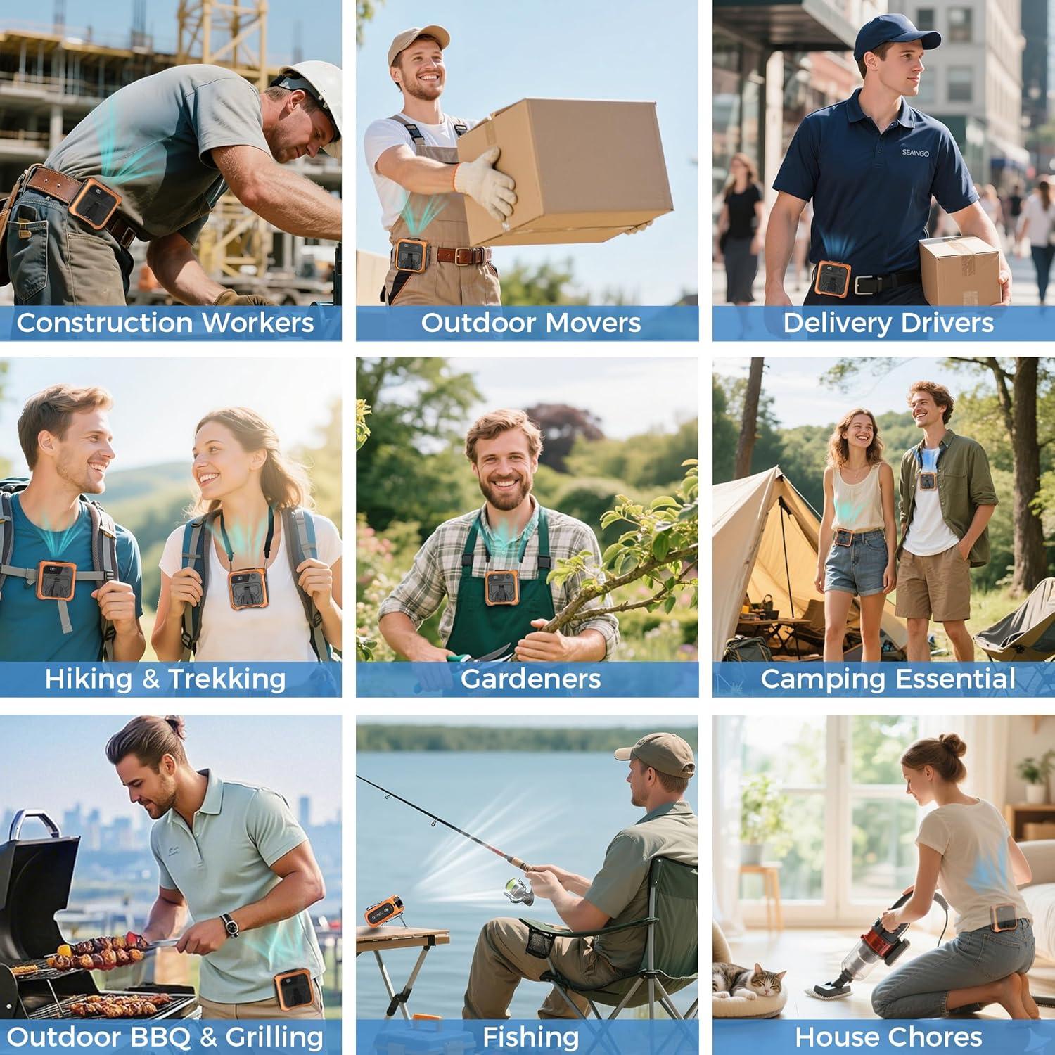 Ventilador Portátil SEAINGO Z13 Recargable 10000mAh 5 Velocidades