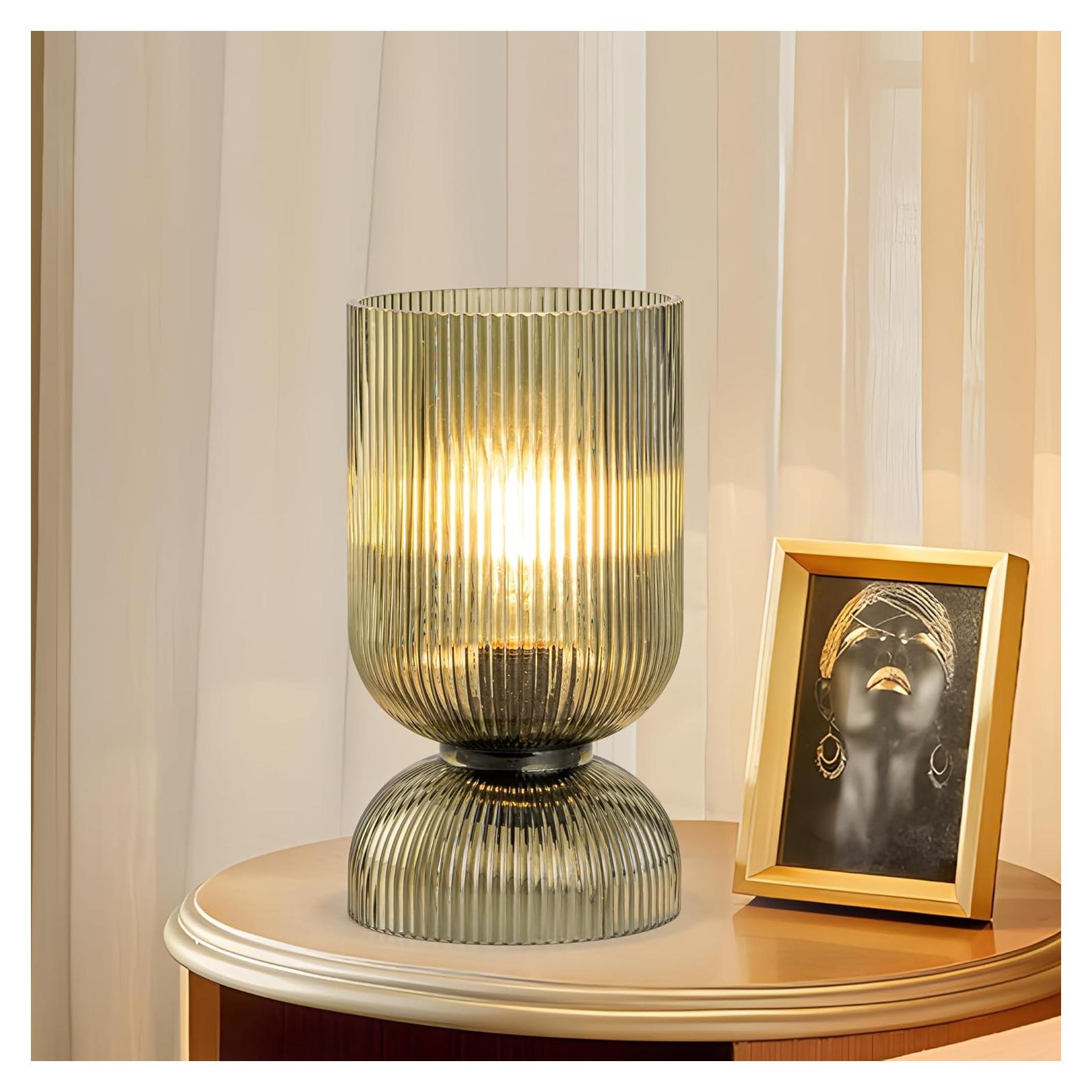 Lámpara de Mesa Moderna Gmrhndy Verde Vidrio 22.1cm