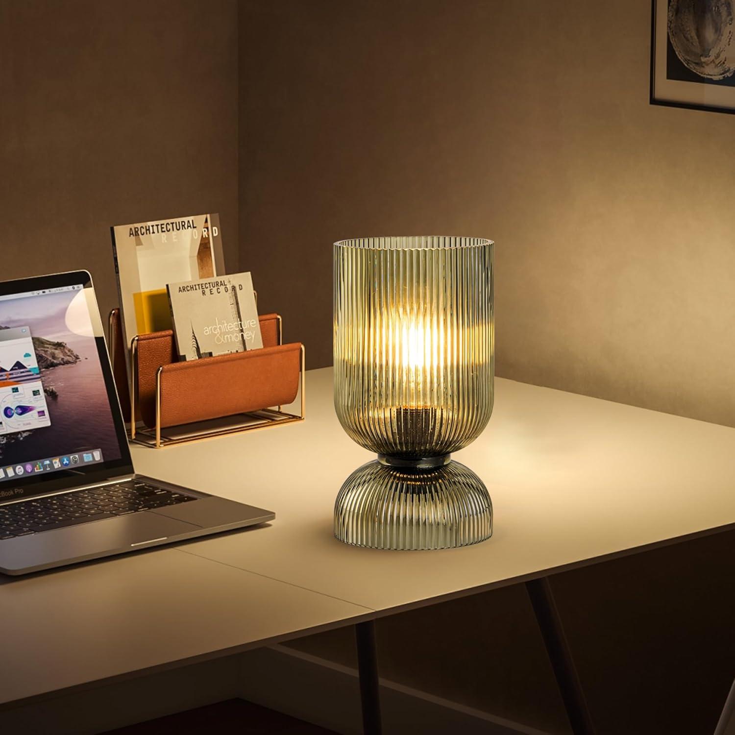 Lámpara de Mesa Moderna Gmrhndy Verde Vidrio 22.1cm