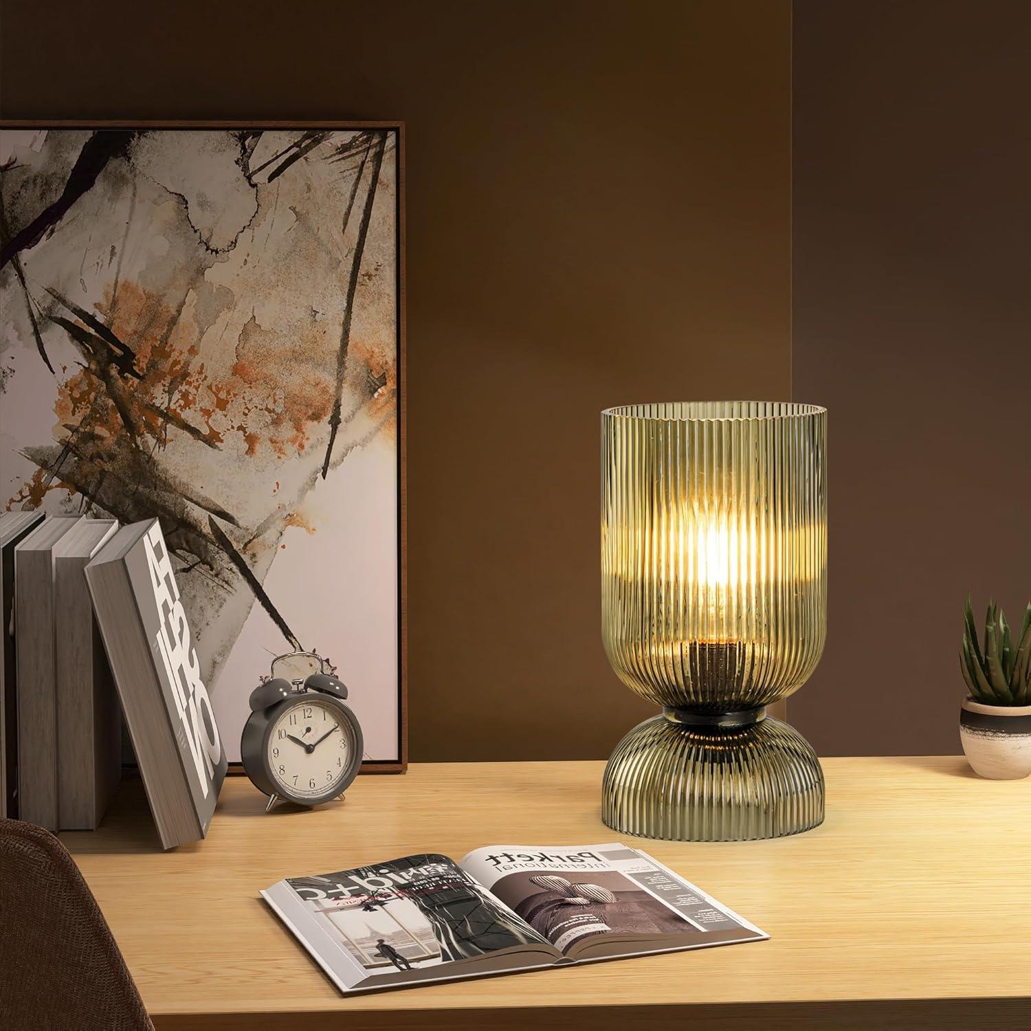 Lámpara de Mesa Moderna Gmrhndy Verde Vidrio 22.1cm