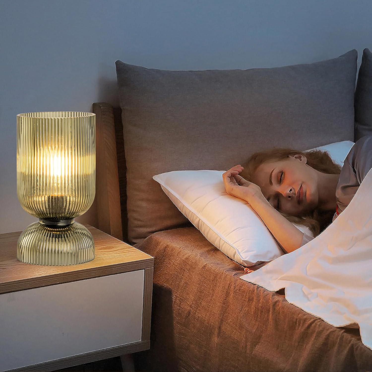 Lámpara de Mesa Moderna Gmrhndy Verde Vidrio 22.1cm