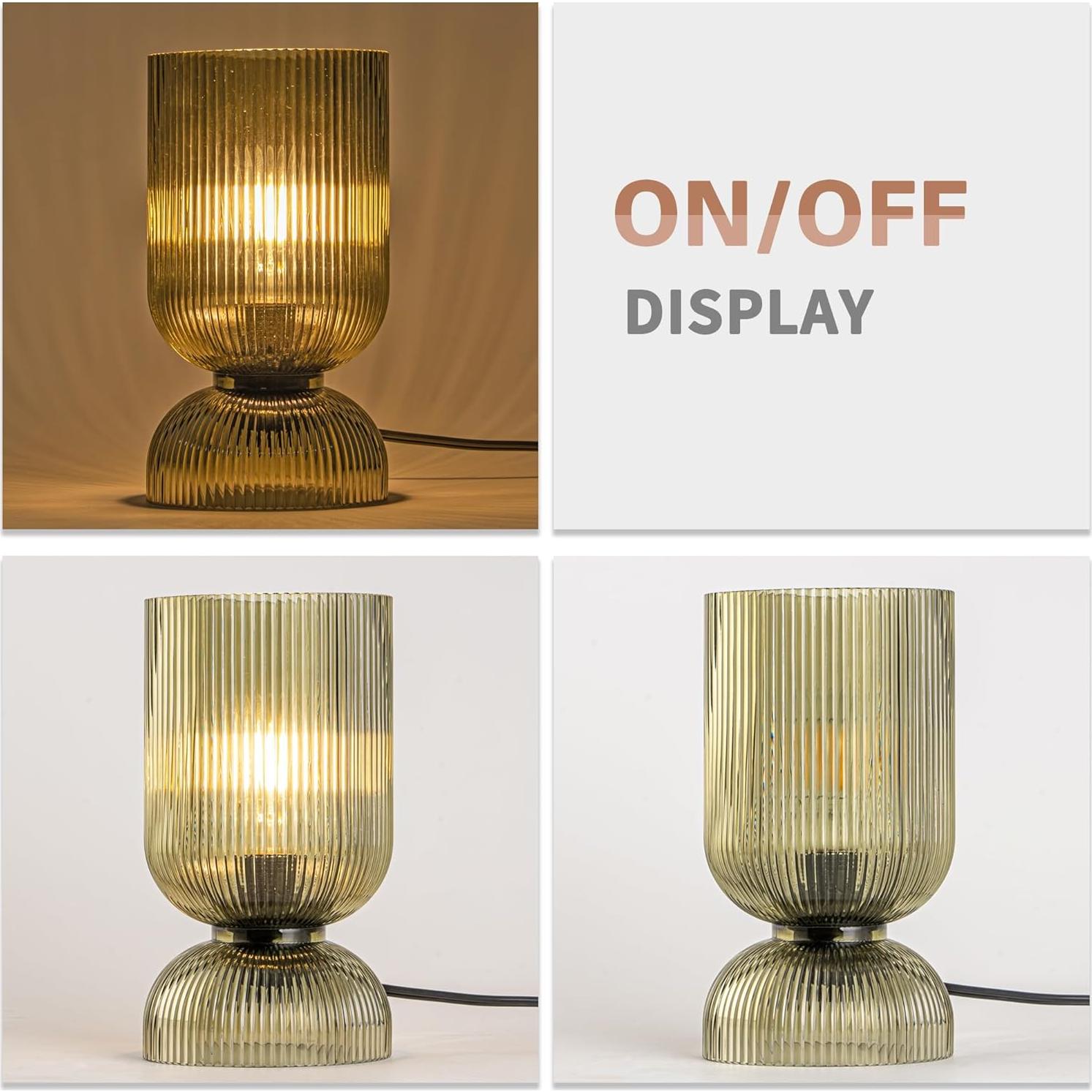 Lámpara de Mesa Moderna Gmrhndy Verde Vidrio 22.1cm