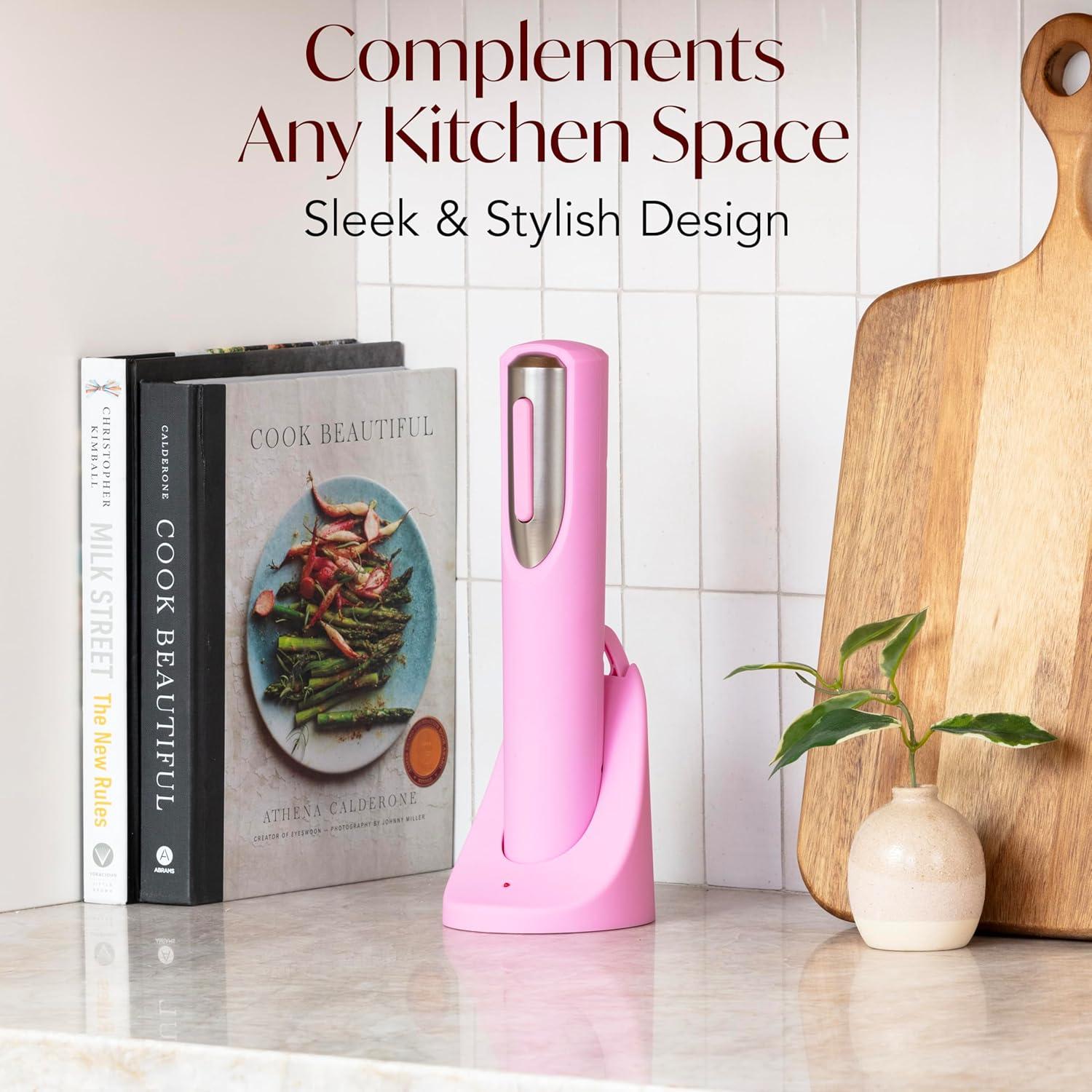 Abridor de Vino Eléctrico Recargable Vin Fresco - Rosa y Plata