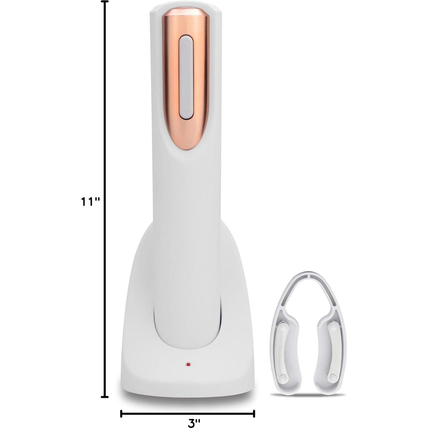 Abridor de Vino Eléctrico Recargable Vin Fresco - Blanco y Oro Rosa