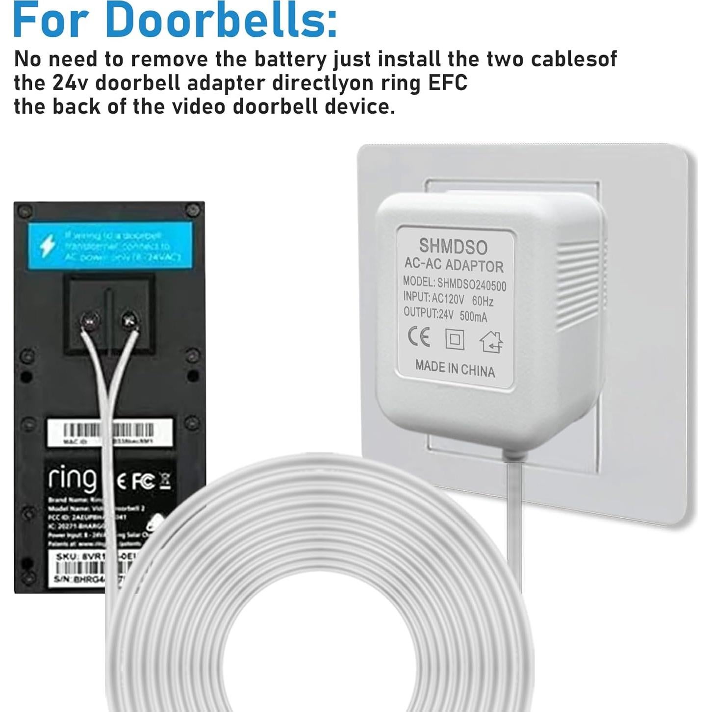 Transformador de Timbre 24V SHMDSO 10m 500mA Compatible Arlo