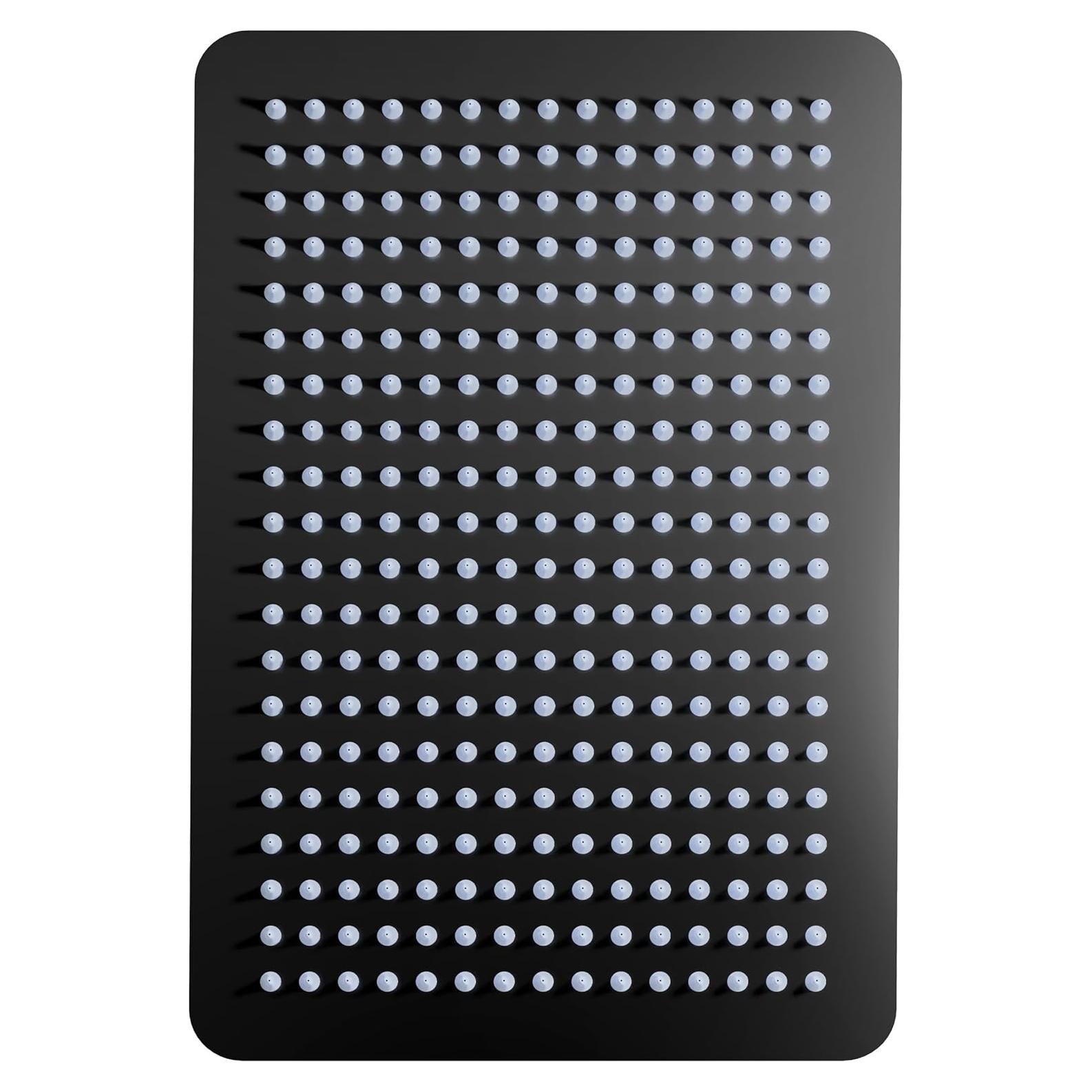 Cabezal de Ducha KES 30x25cm Rectangular Alta Presión Negro