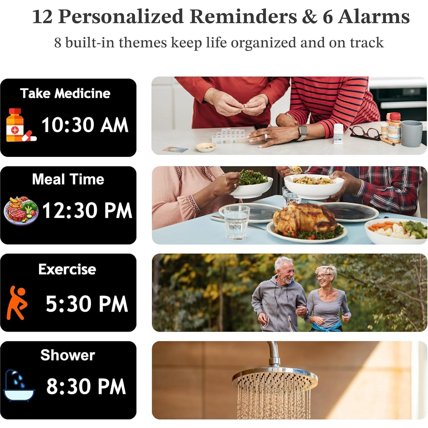 Reloj Digital Pastigio 7" para Ancianos con Alarmas y Control Remoto