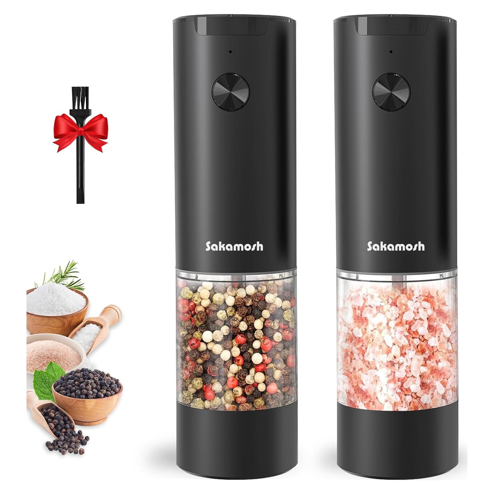 Juego de Molinillos Eléctricos de Sal y Pimienta SAKAMOSH 95ml