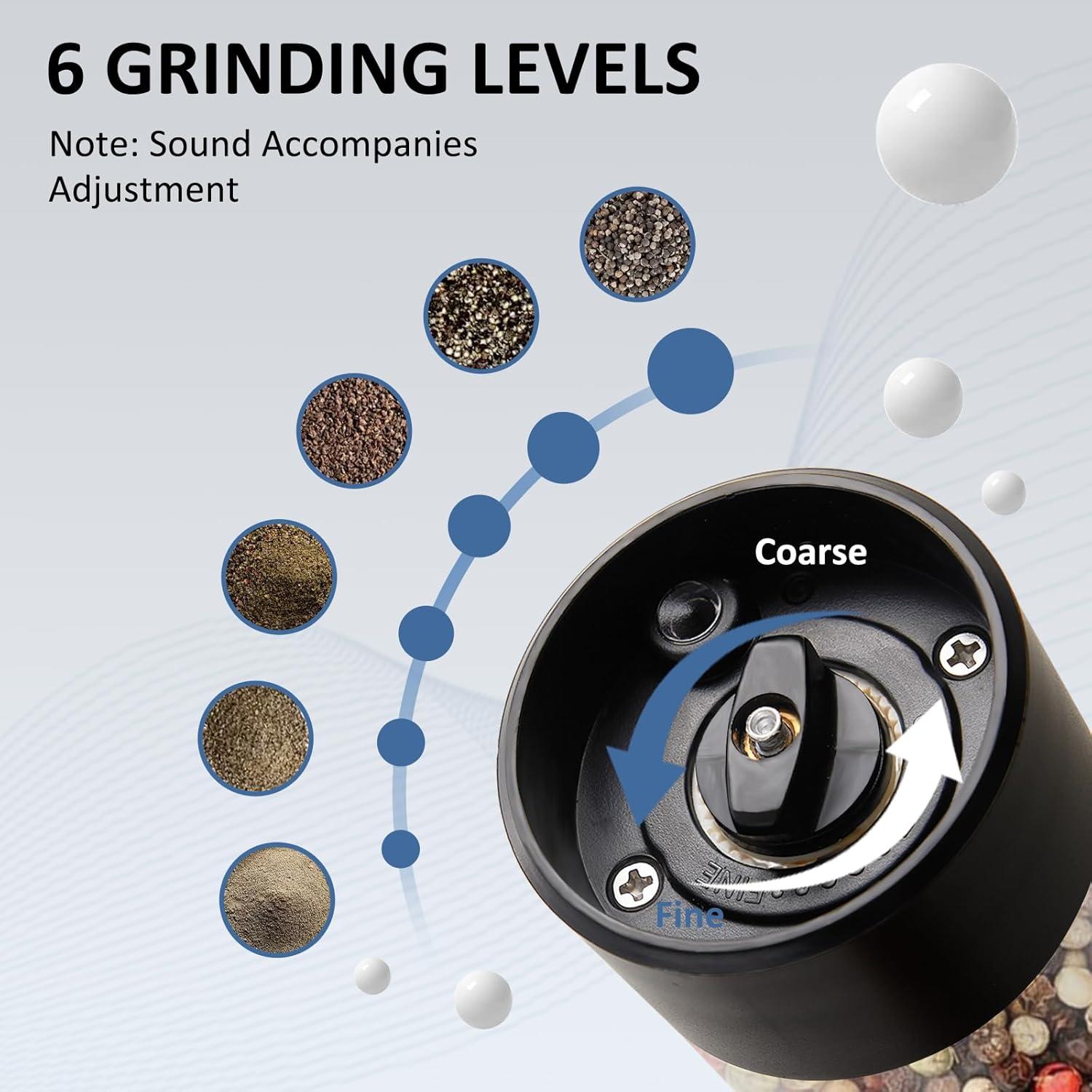 Juego de Molinillos Eléctricos de Sal y Pimienta SAKAMOSH 95ml