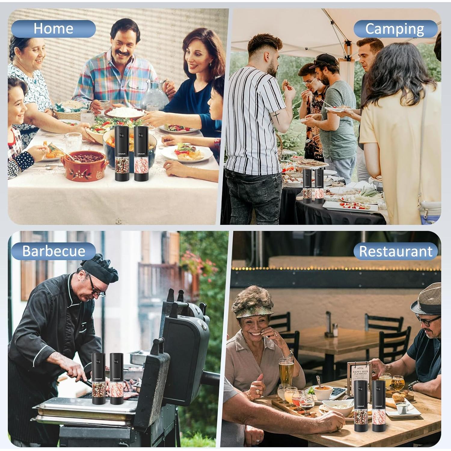 Juego de Molinillos Eléctricos de Sal y Pimienta SAKAMOSH 95ml