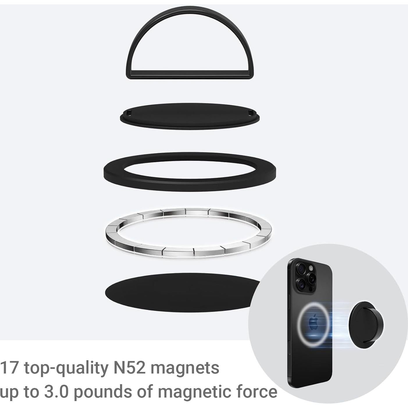 Soporte Magnético para Teléfono GORNERGRAT Lite 3 Negro 360°