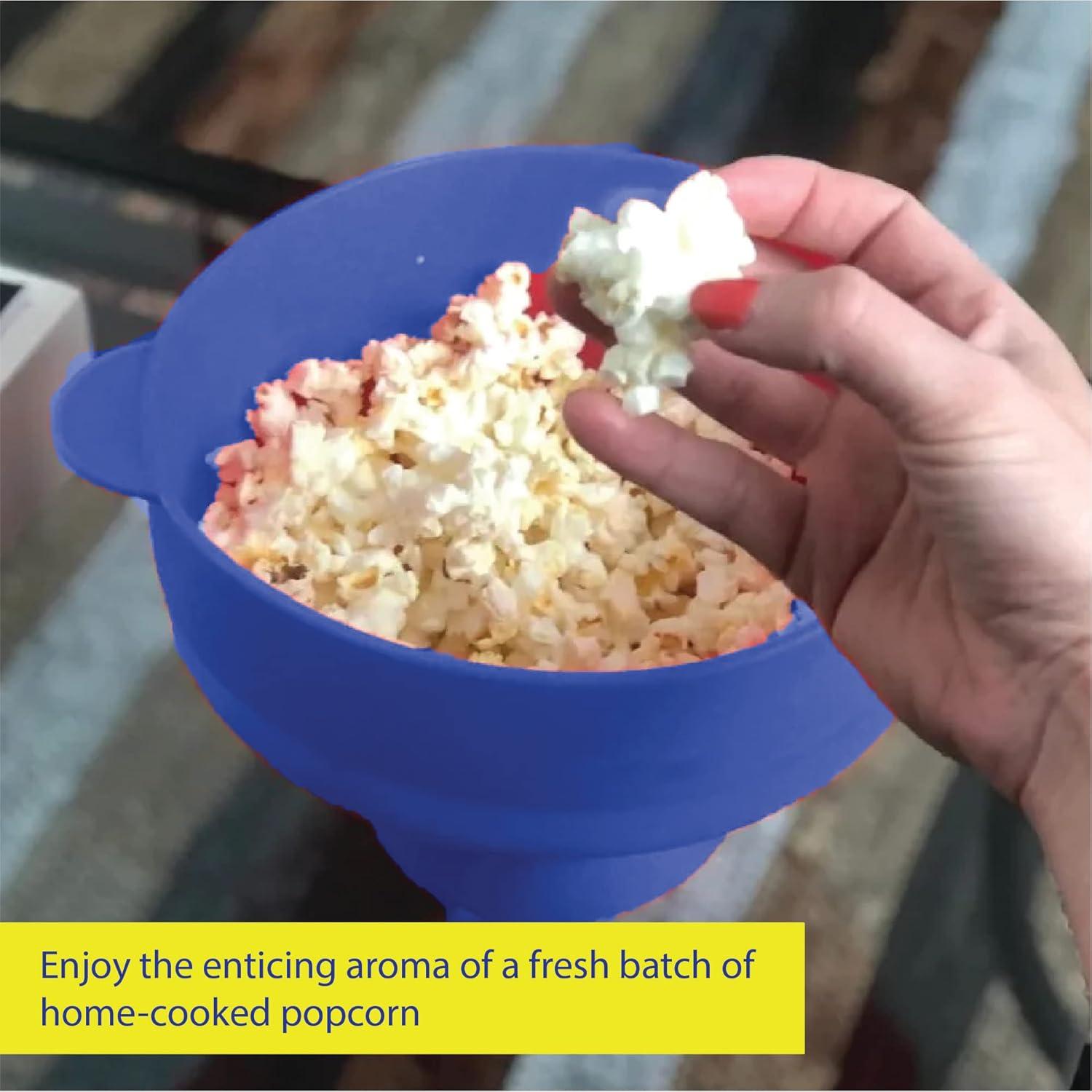 Poper de Palomitas Gadgetime USA Azul Silicona Colapsable