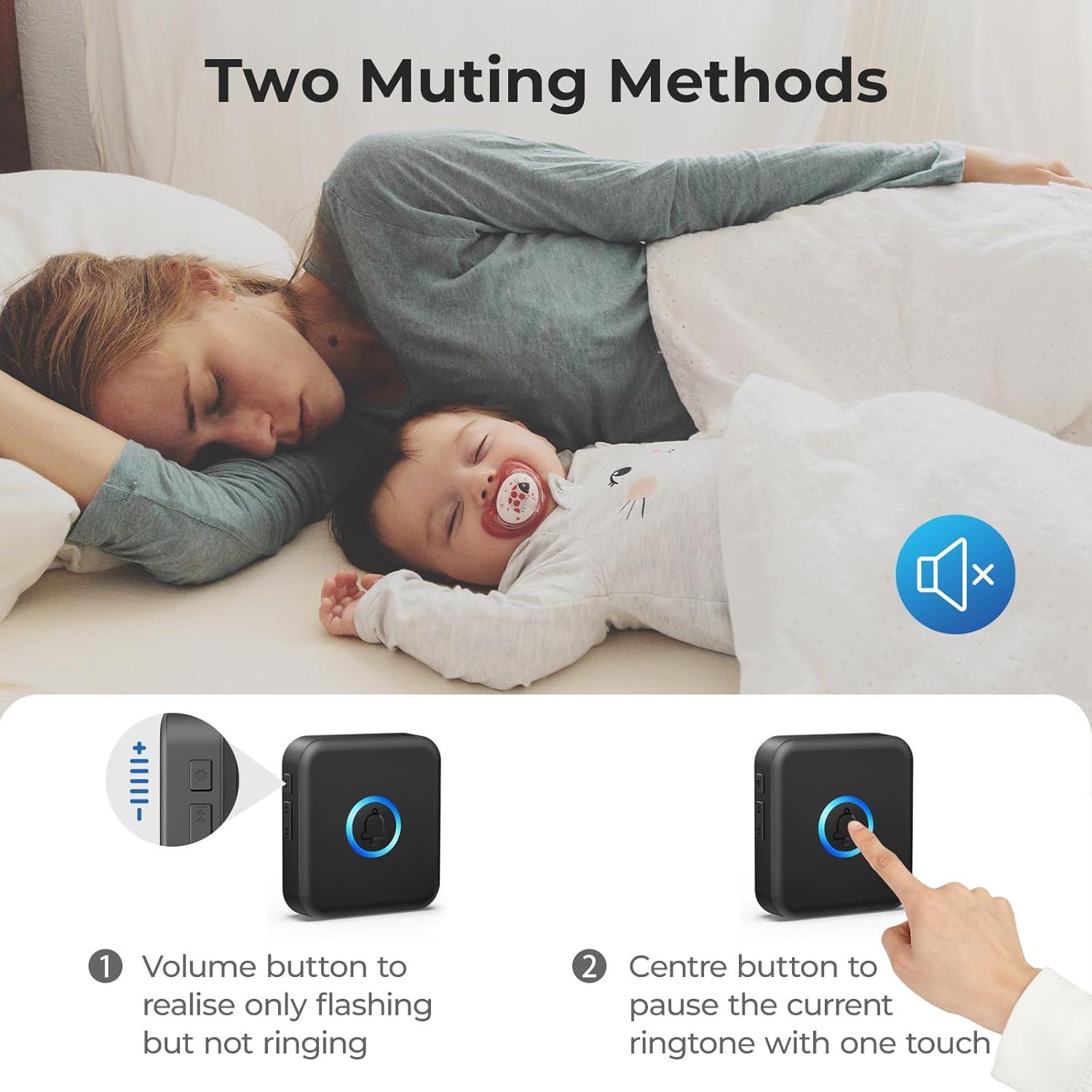 Timbre Inalámbrico FOVKSUC 60 Melodías a Prueba de Agua