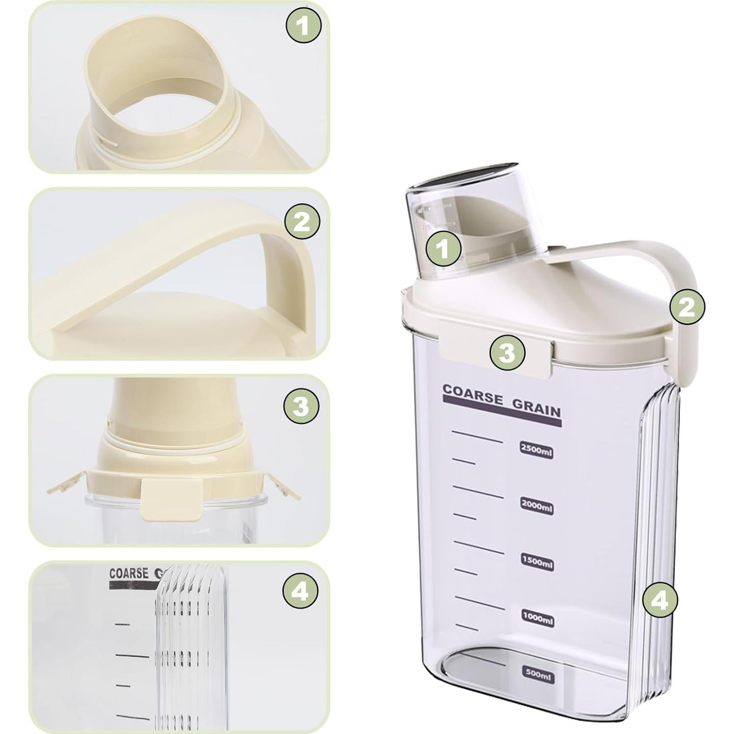 Set de 3 Contenedores de Almacenamiento Herméticos LANGMINGDE 2.5L