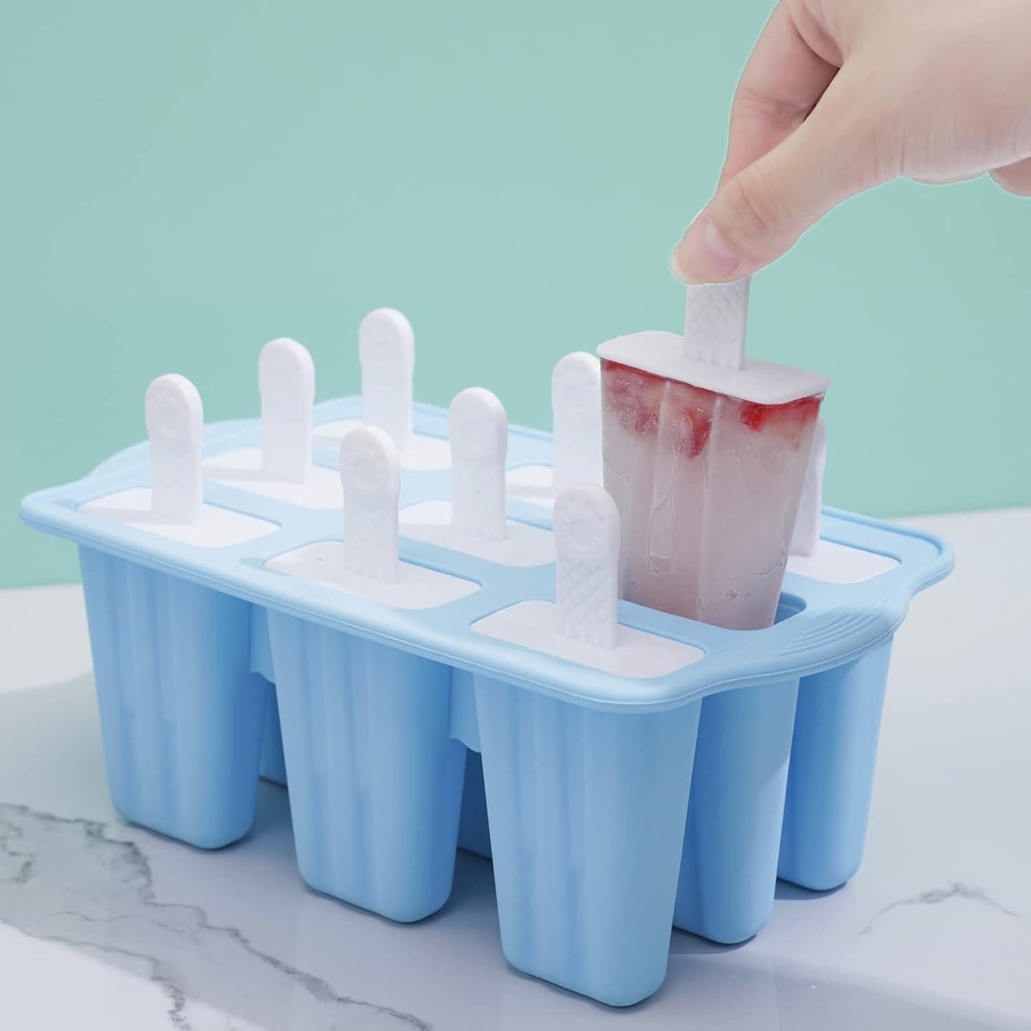 Moldes de Paletas de Silicona Bell Dream, 9 Cavidades, Azul