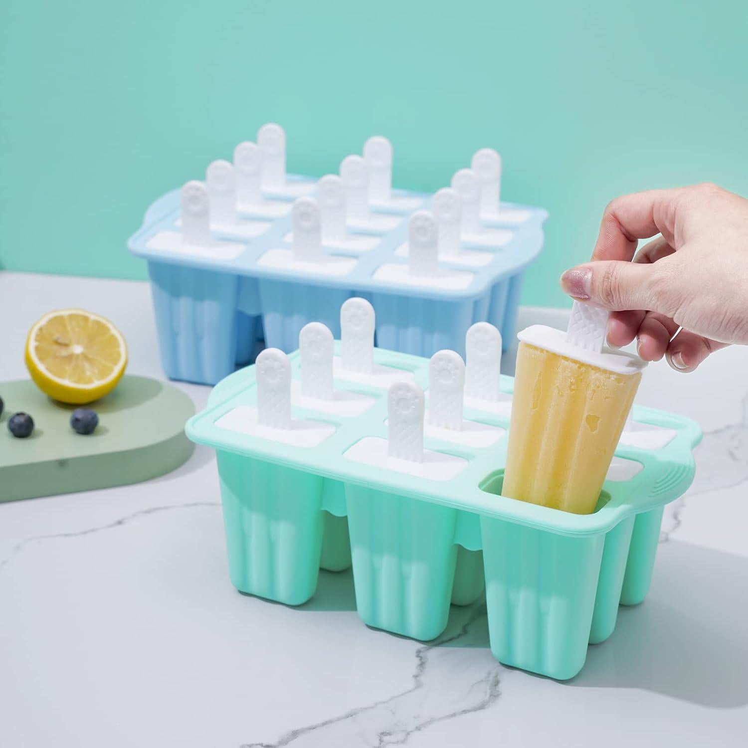 Moldes de Paletas de Silicona Bell Dream, 9 Cavidades, Azul