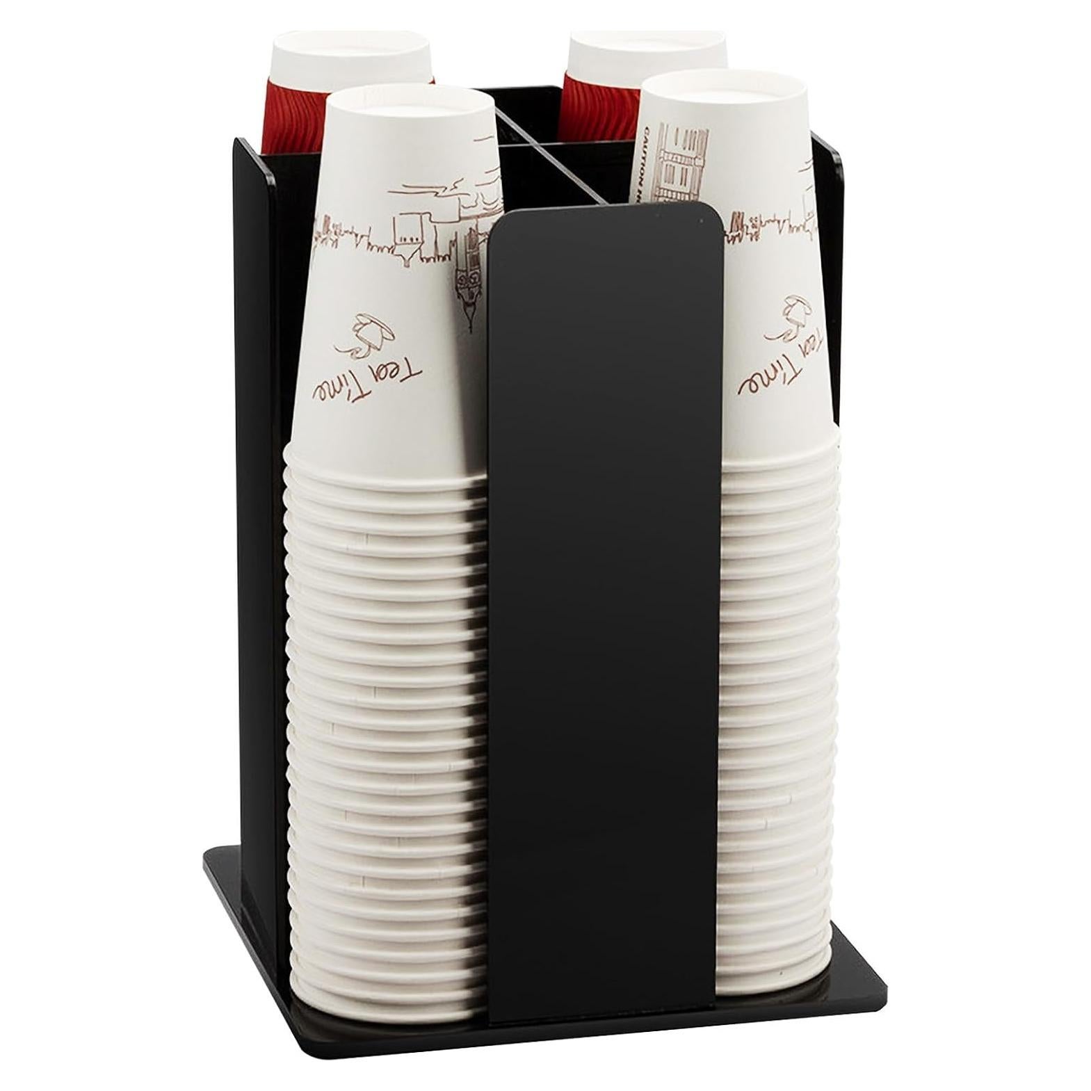 Soporte para Tazas Tirifer, Organizador Acrílico 4 Compartimentos