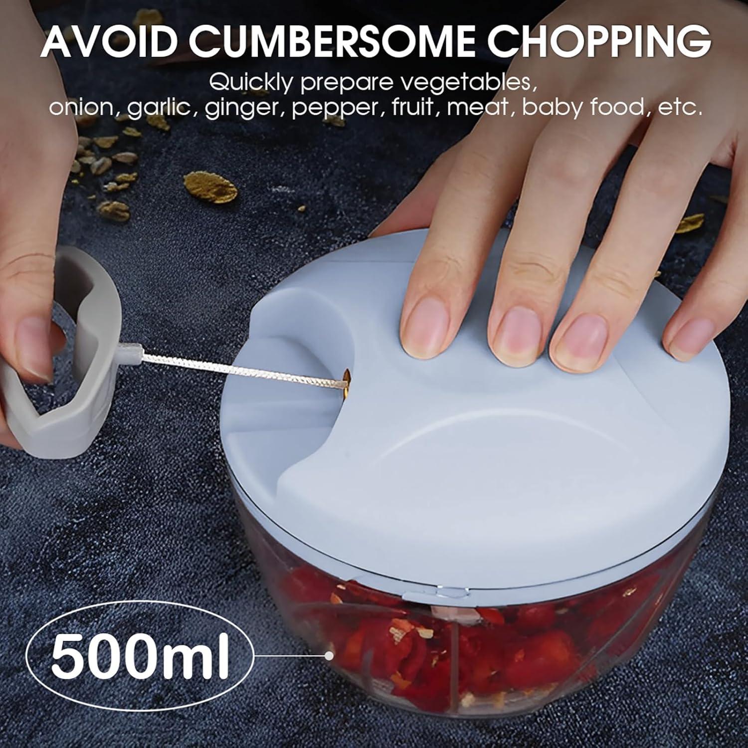 Picador Manual de Verduras NIUAWASA 500ml Antideslizante Azul