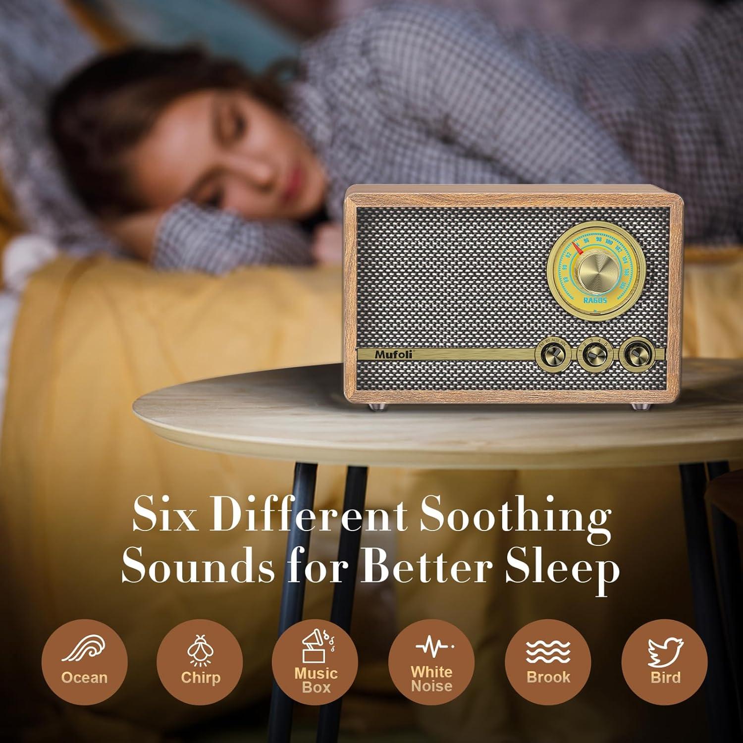 Radio Retro Mufoli RA60S-H Bluetooth y Ruido Blanco