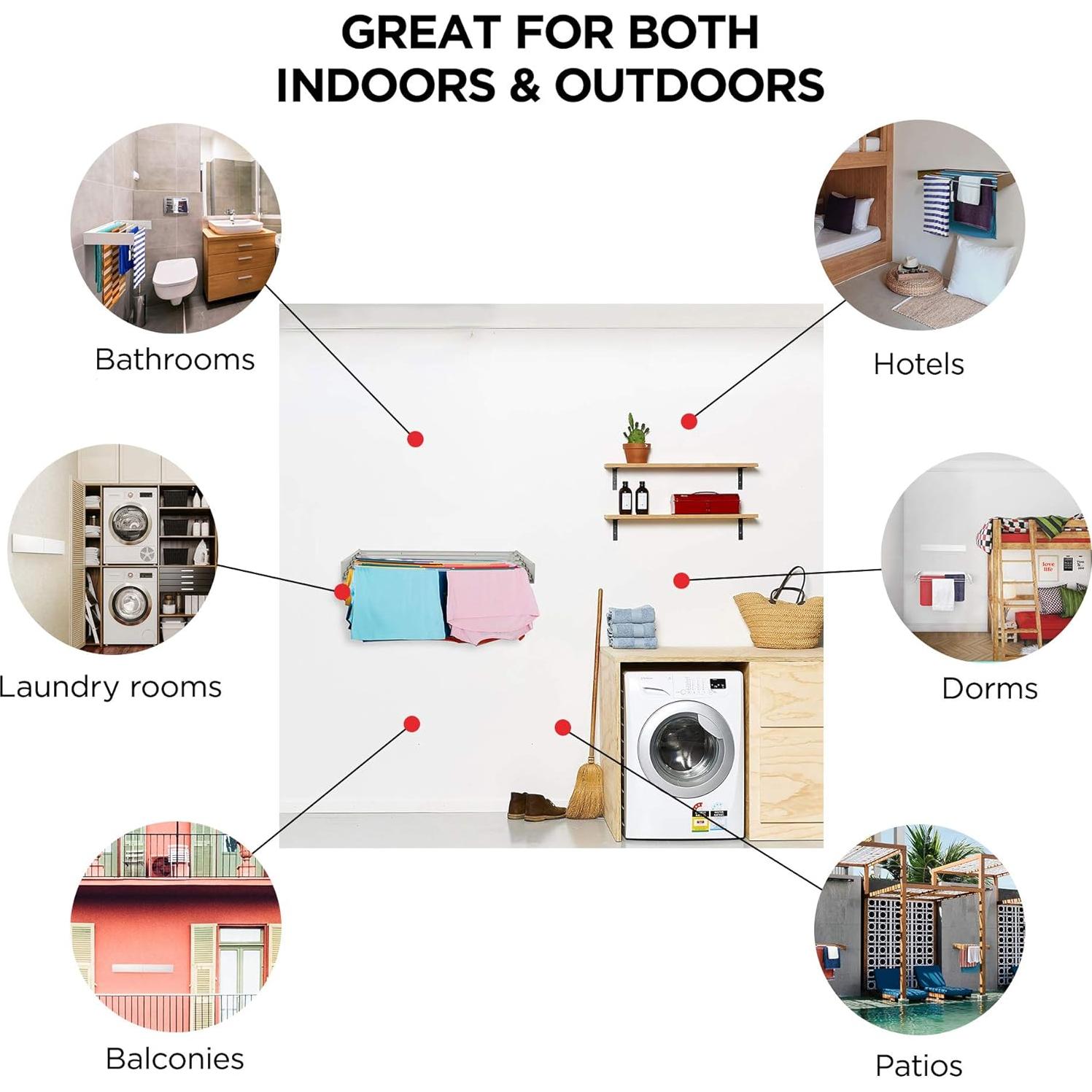 Estante de Secado de Ropa Plegable Step Up 71 cm Gris