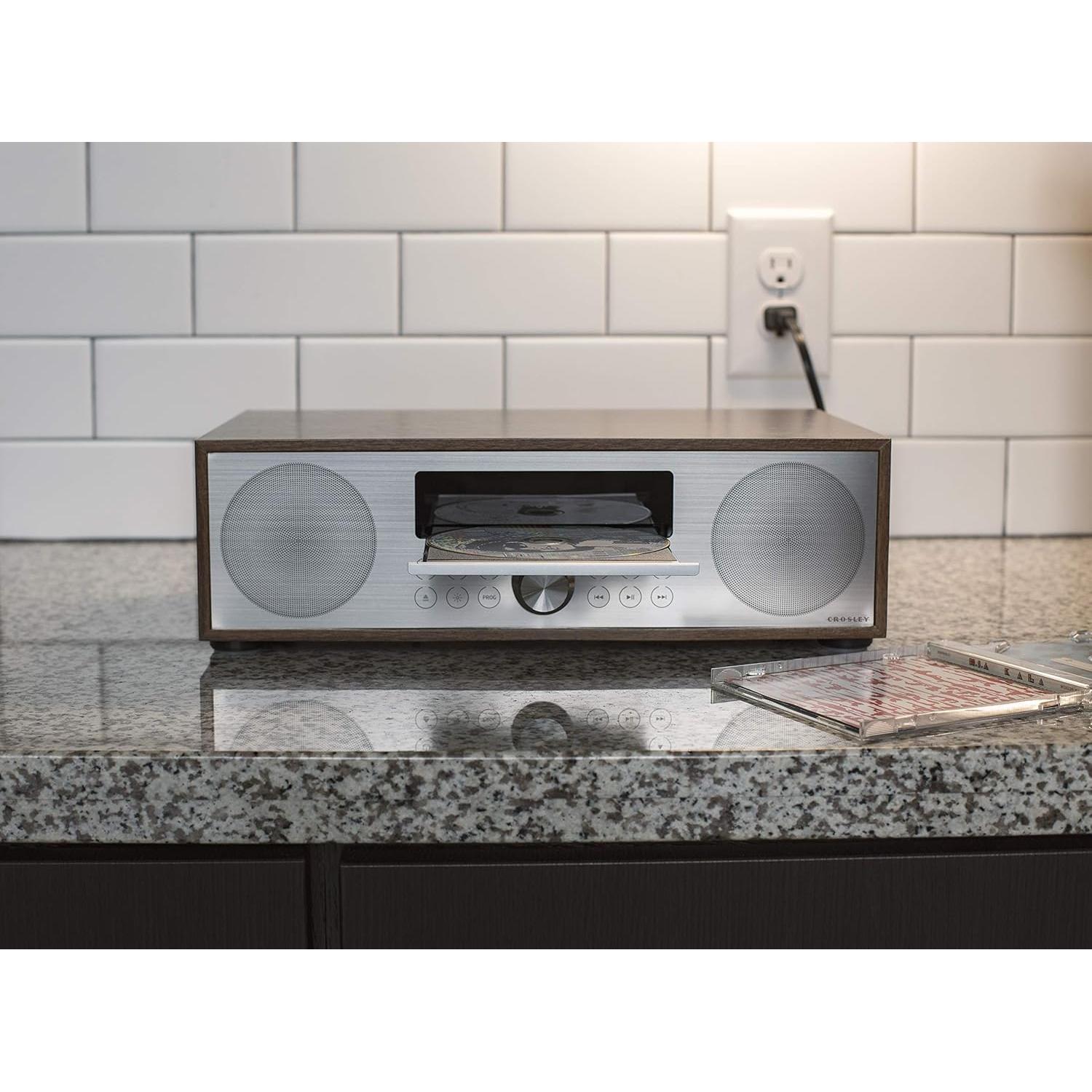 Crosley CR3501A-WA Radio Despertador Bluetooth CD Nogal