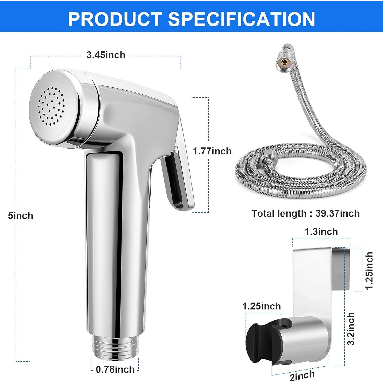 Rociador de Bidet de Mano BOONNY con Manguera 150 cm y Soporte