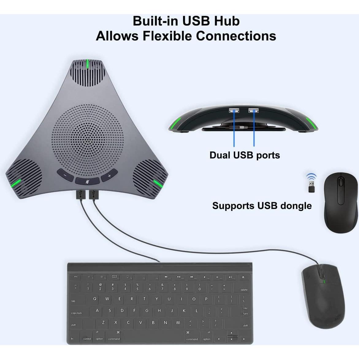 Altavoz y Micrófono USB PolaTab Q95mini 360° para Conferencias