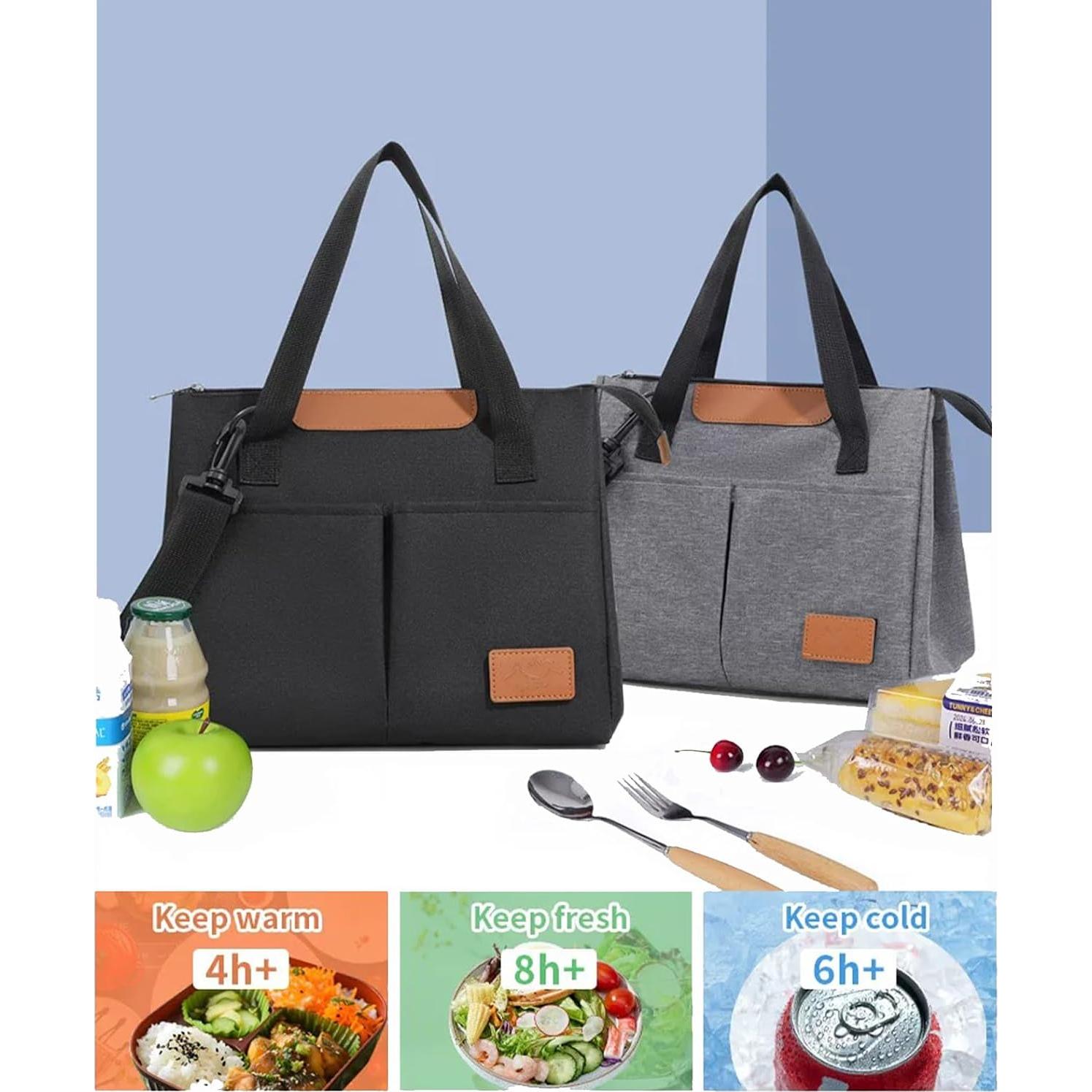 Bolsa de Almuerzo Baglemon Negra Reutilizable 11.5L Aislante