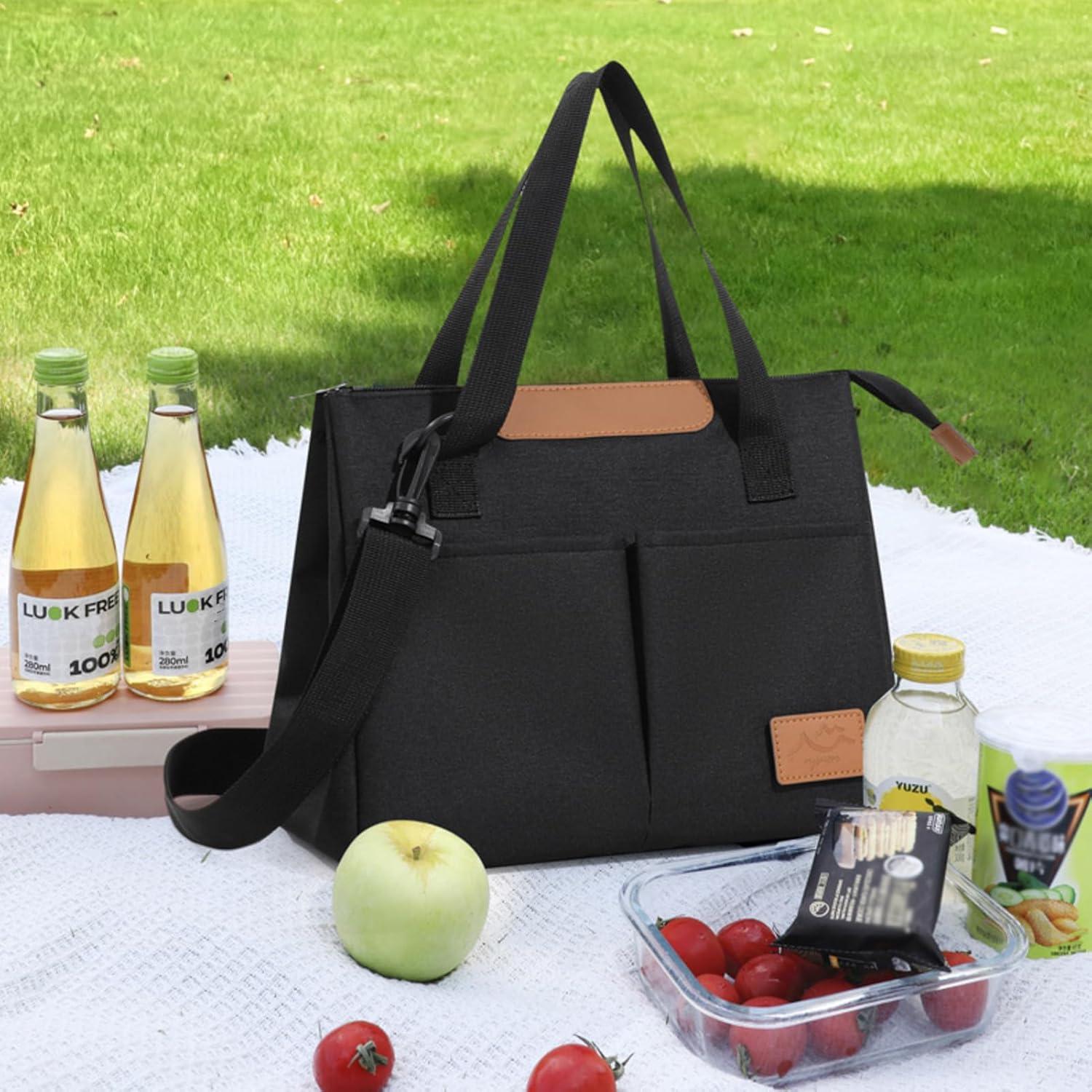 Bolsa de Almuerzo Baglemon Negra Reutilizable 11.5L Aislante