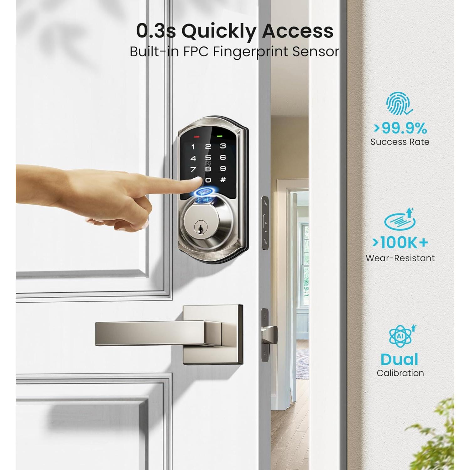 Cerradura Inteligente Veise VE07-L con Huella Dactilar y App