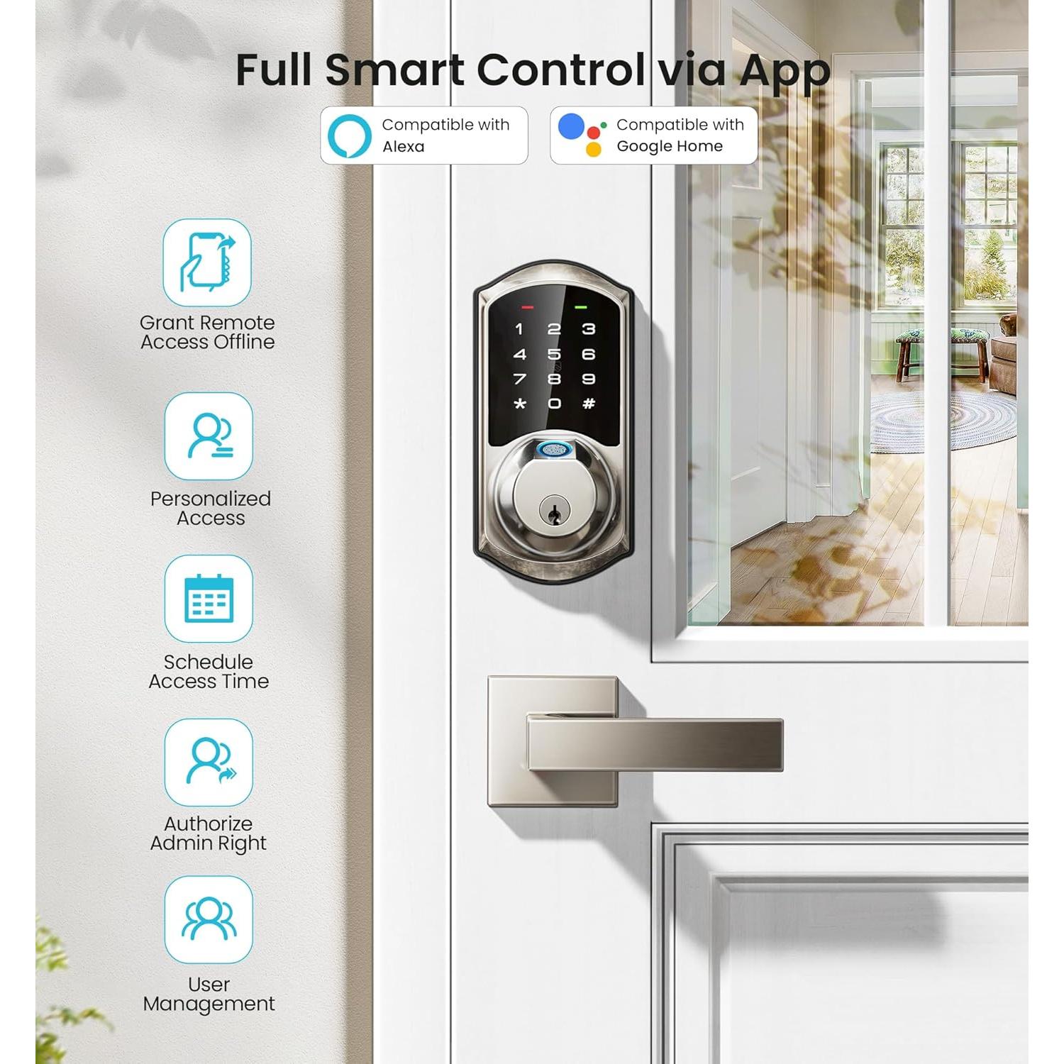 Cerradura Inteligente Veise VE07-L con Huella Dactilar y App