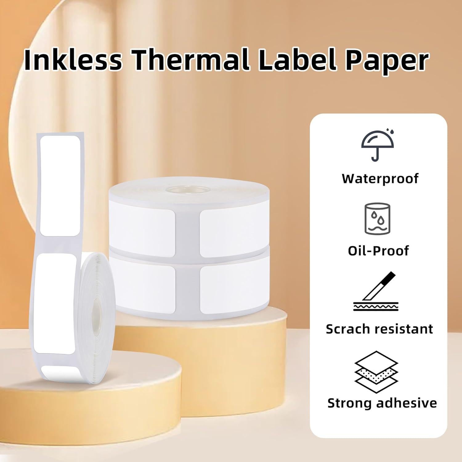 3 Rollos Papel Térmico Etiquetas 12x40mm Peweglow 160 Etiquetas