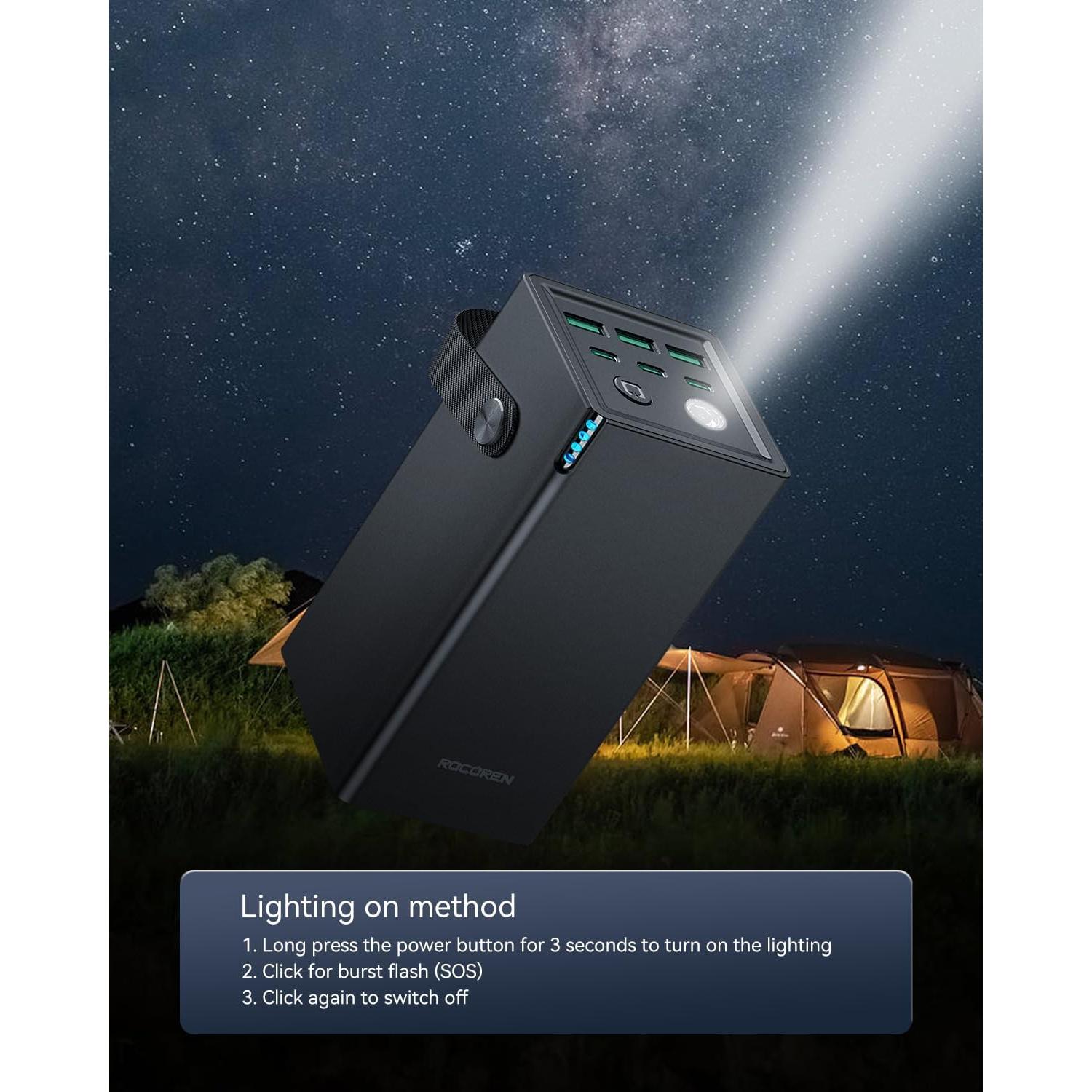 Cargador Portátil Rocoren 50000mAh 67.5W USB-C 6 Puertos