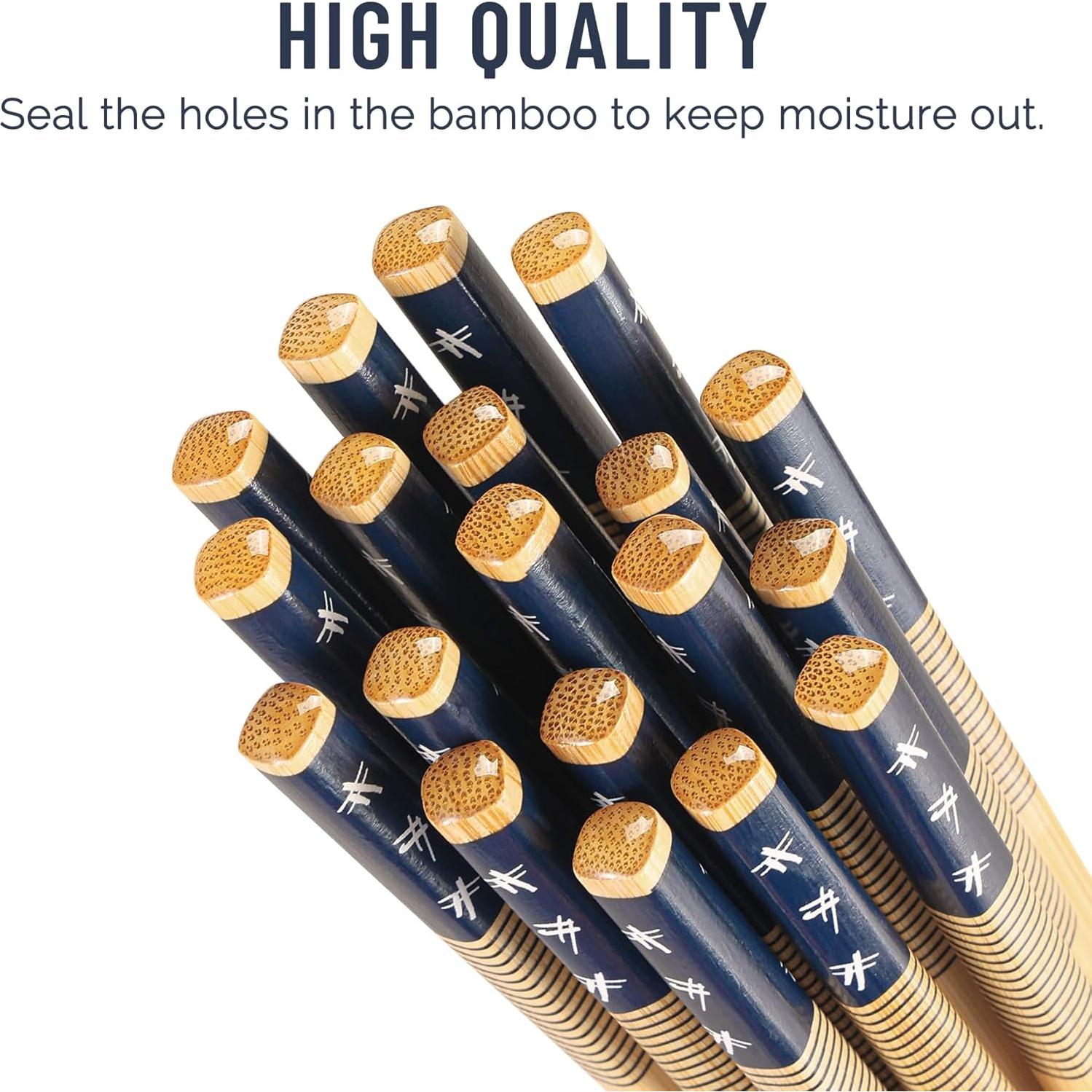 100 Pares de Palillos de Bambú Reutilizables 24 cm LOROTOCO