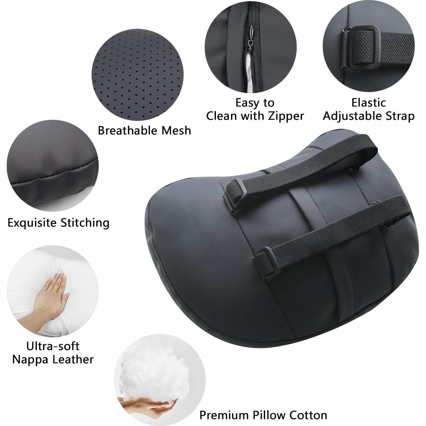 Cojín de Cuello TOPABYTE para Reposacabezas de Coche Negro