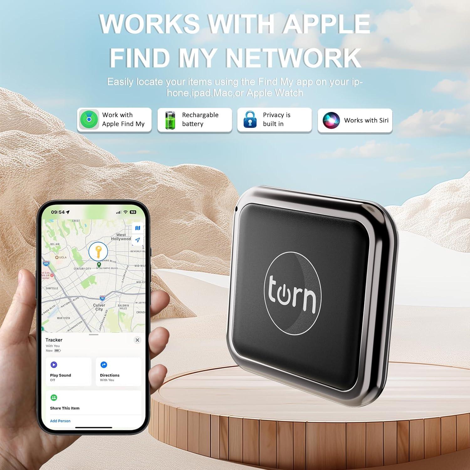 Airtag Tracker Item Finders Work for Apple Find My (iOS Only) APP Air GPS Tracker Tag for Dogs,Cats, Luggage, Keys, Backpack, Satchel, Etc. (Black 1pack)