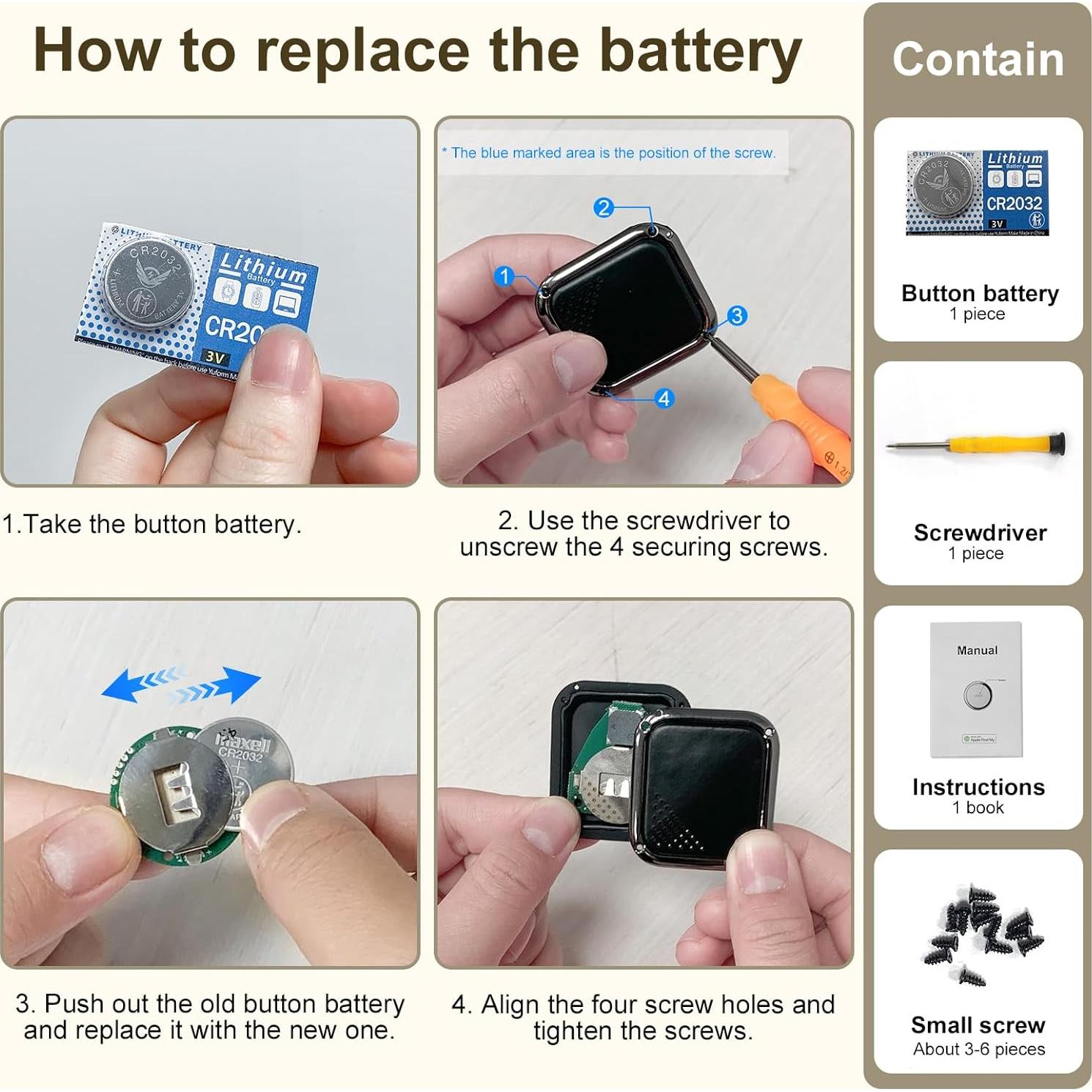 Airtag Tracker Item Finders Work for Apple Find My (iOS Only) APP Air GPS Tracker Tag for Dogs,Cats, Luggage, Keys, Backpack, Satchel, Etc. (Black 1pack)