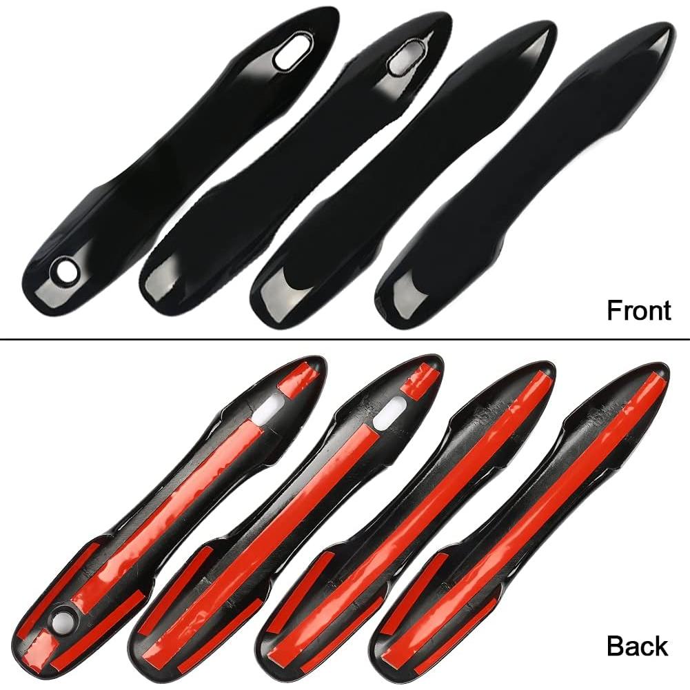 sportuli Black Side Door Mirror Caps + Door Handle Covers Replace for 2018 2019 2020 2021 2022 2023 2024 2025 Toyota Camry Accessories, with Smart Key Holes (Black)