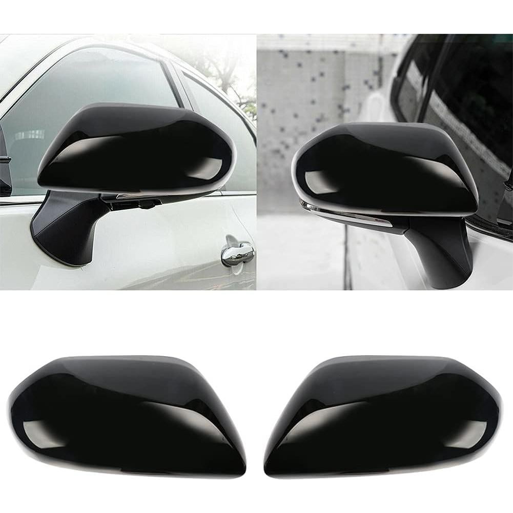 sportuli Black Side Door Mirror Caps + Door Handle Covers Replace for 2018 2019 2020 2021 2022 2023 2024 2025 Toyota Camry Accessories, with Smart Key Holes (Black)