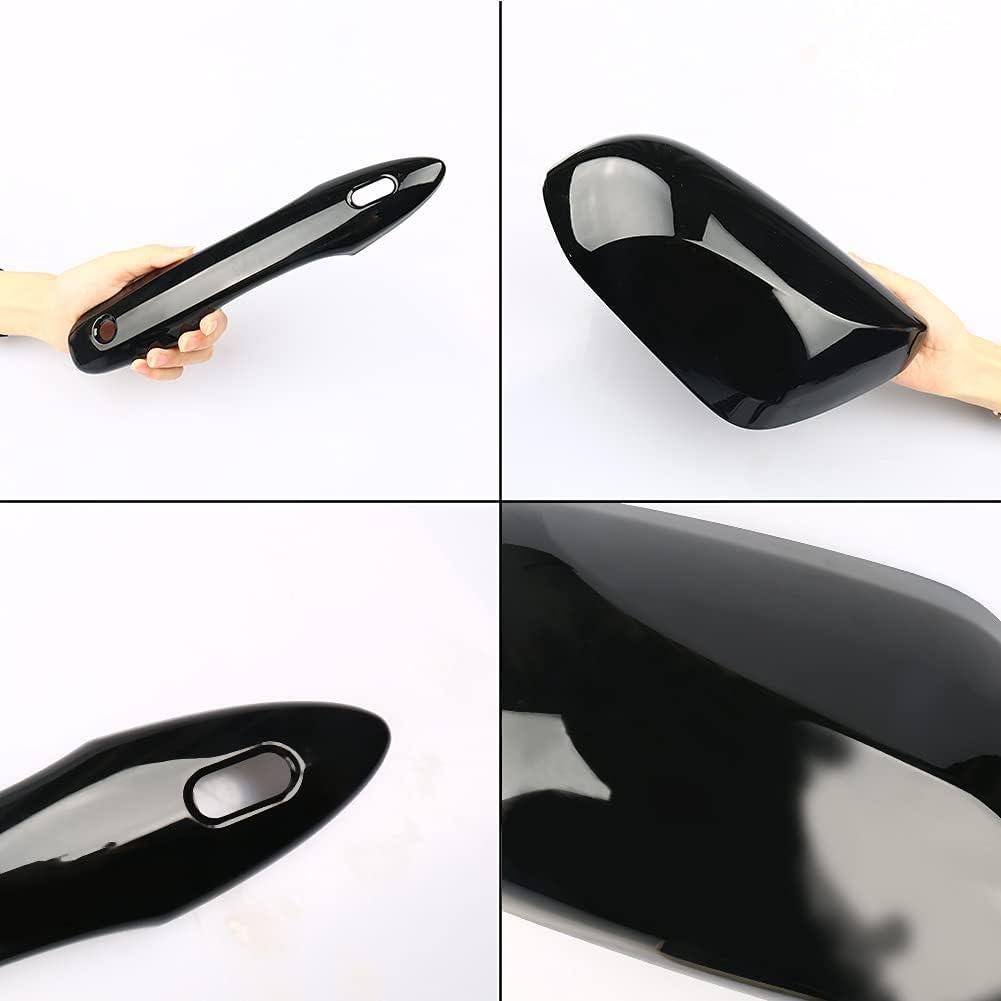 sportuli Black Side Door Mirror Caps + Door Handle Covers Replace for 2018 2019 2020 2021 2022 2023 2024 2025 Toyota Camry Accessories, with Smart Key Holes (Black)