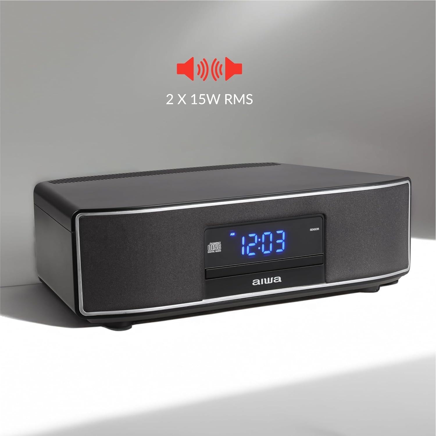 Altavoz AIWA Exos-5 30W RMS Bluetooth CD Radio FM Negro