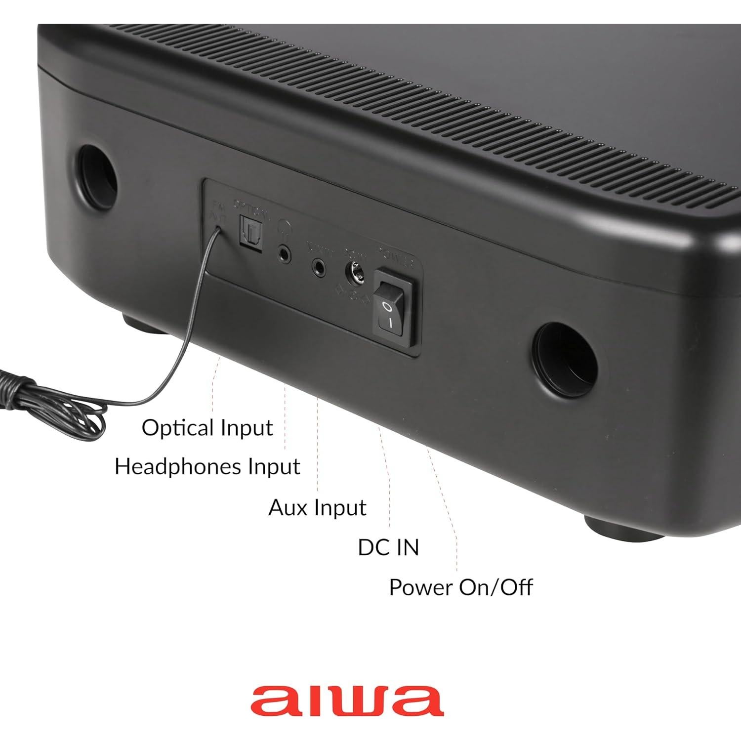 Altavoz AIWA Exos-5 30W RMS Bluetooth CD Radio FM Negro