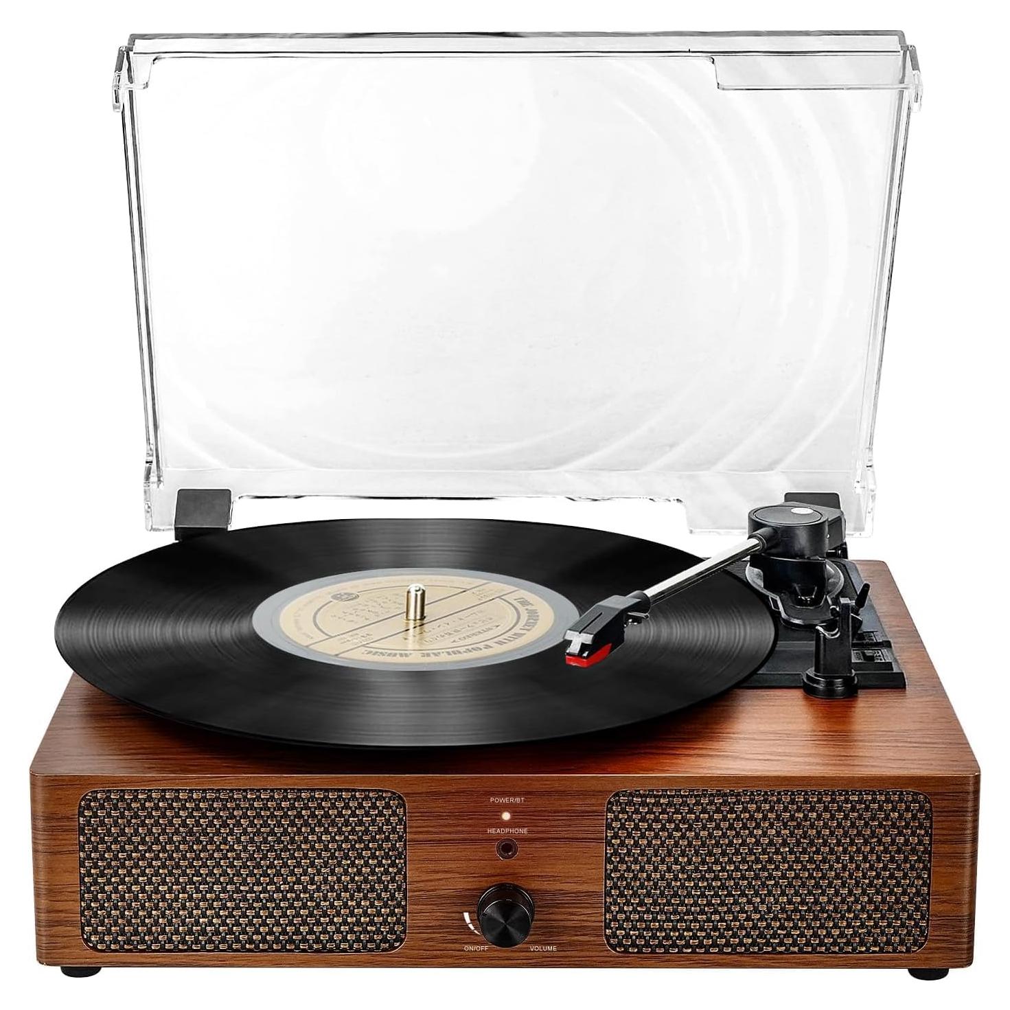 Reproductor de Vinilo Bluetooth Vintage FEKTIK B500S 3 Velocidades