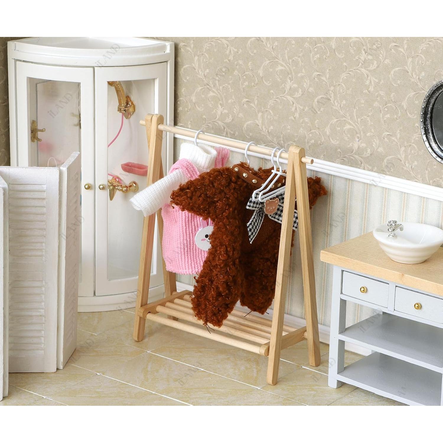 Estante Plegable Miniatura iLAND con 6 Perchas 12x4.5cm